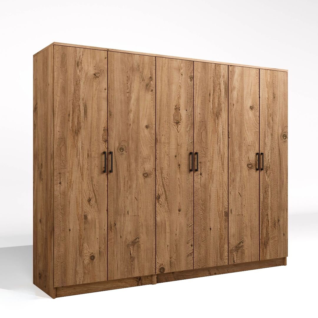 Dulap Hanah Home, PAL melaminat, 220 x 51.8 x 180 cm, atlantic pine, 350MWD1150 — imaginea 7