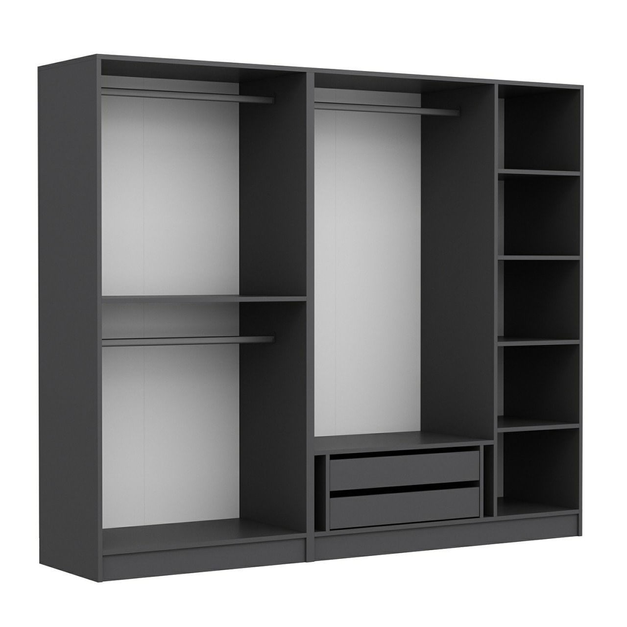 Dulap Hanah Home, PAL melaminat, 225 x 52 x 190 cm, antracit, 506MNR2426 — imaginea 2