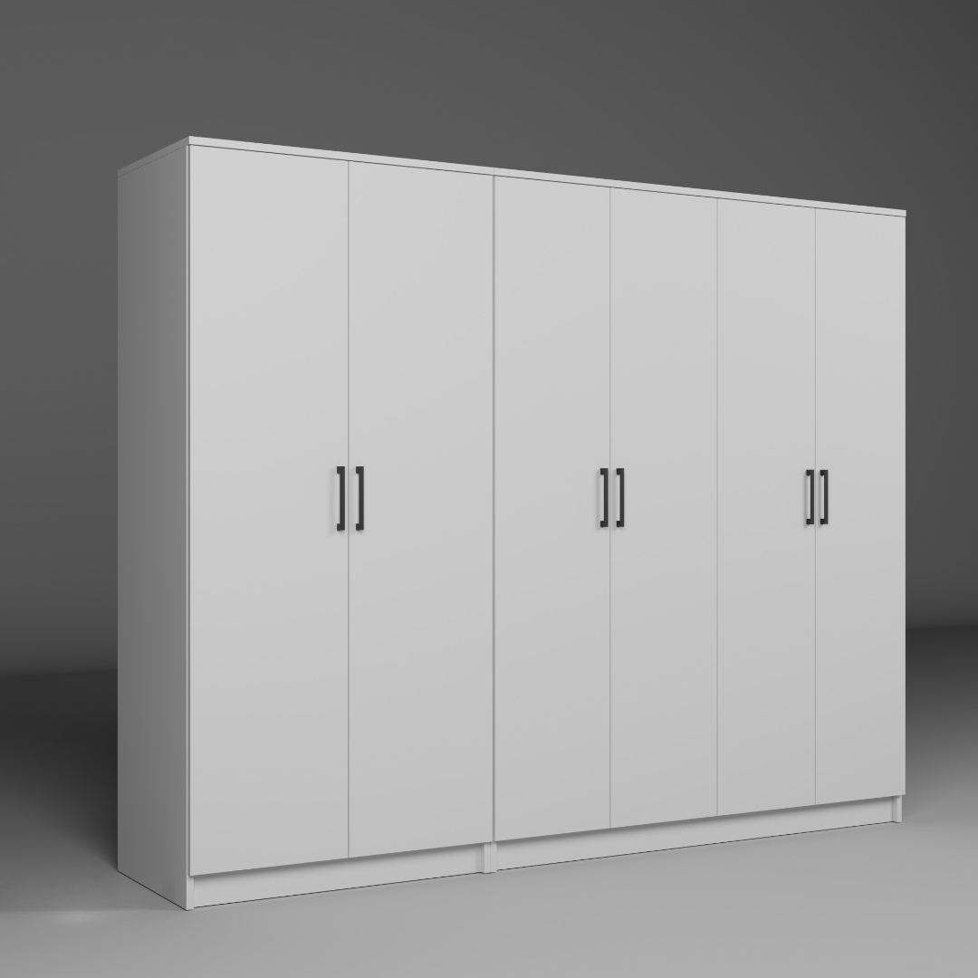 Dulap Hanah Home, PAL melaminat, 220 x 51.8 x 180 cm, alb, 350MWD1149 — imaginea 5