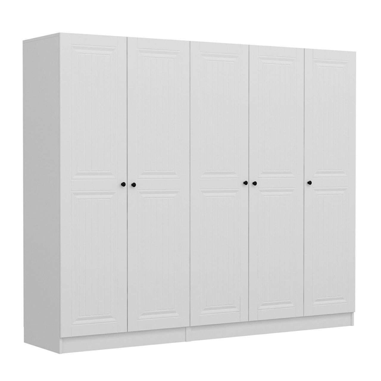 Dulap Hanah Home, PAL melaminat, 225 x 52 x 190 cm, alb, 506MNR2573 — imaginea 5
