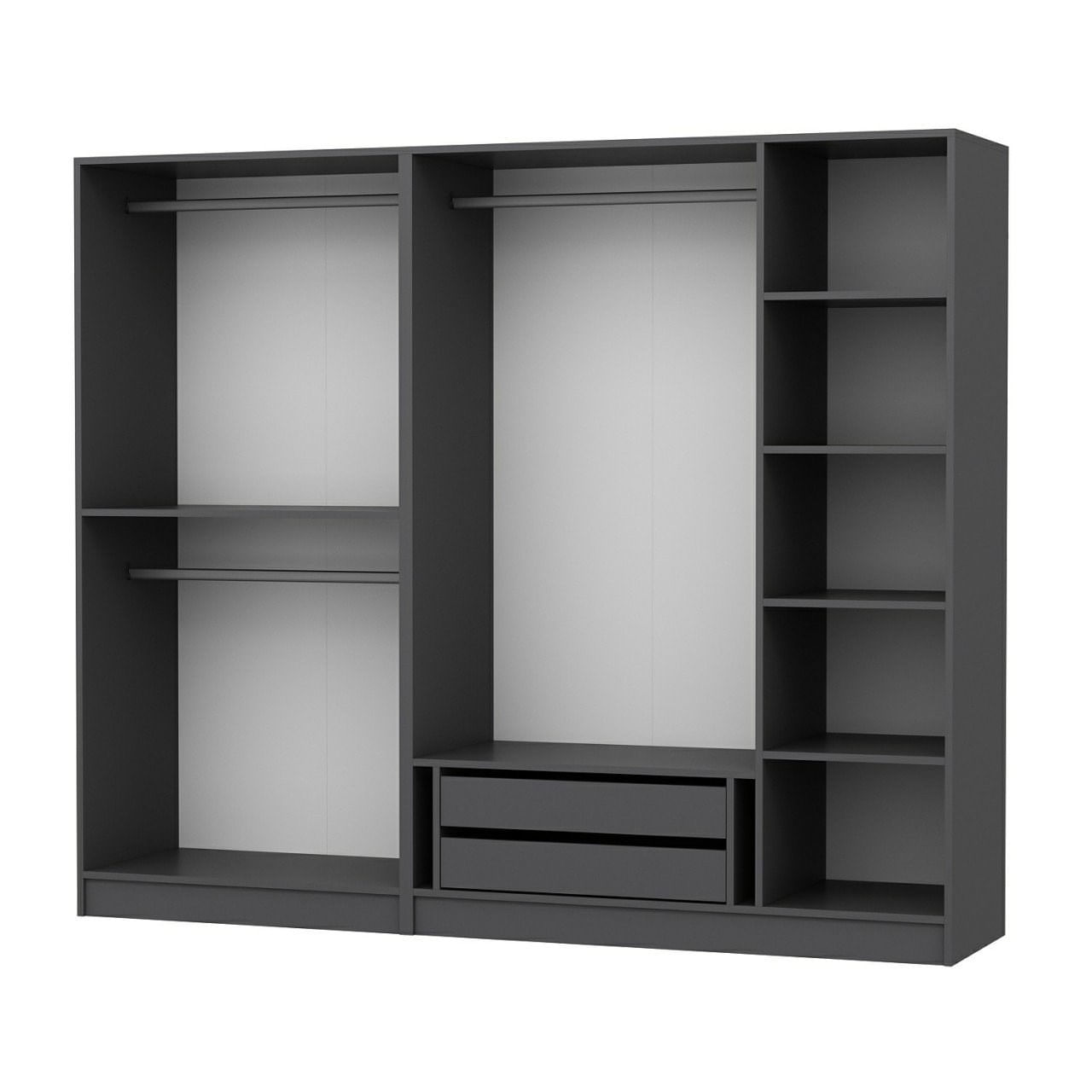 Dulap Hanah Home, PAL melaminat, 225 x 52 x 190 cm, antracit, 506MNR2426 — imaginea 8