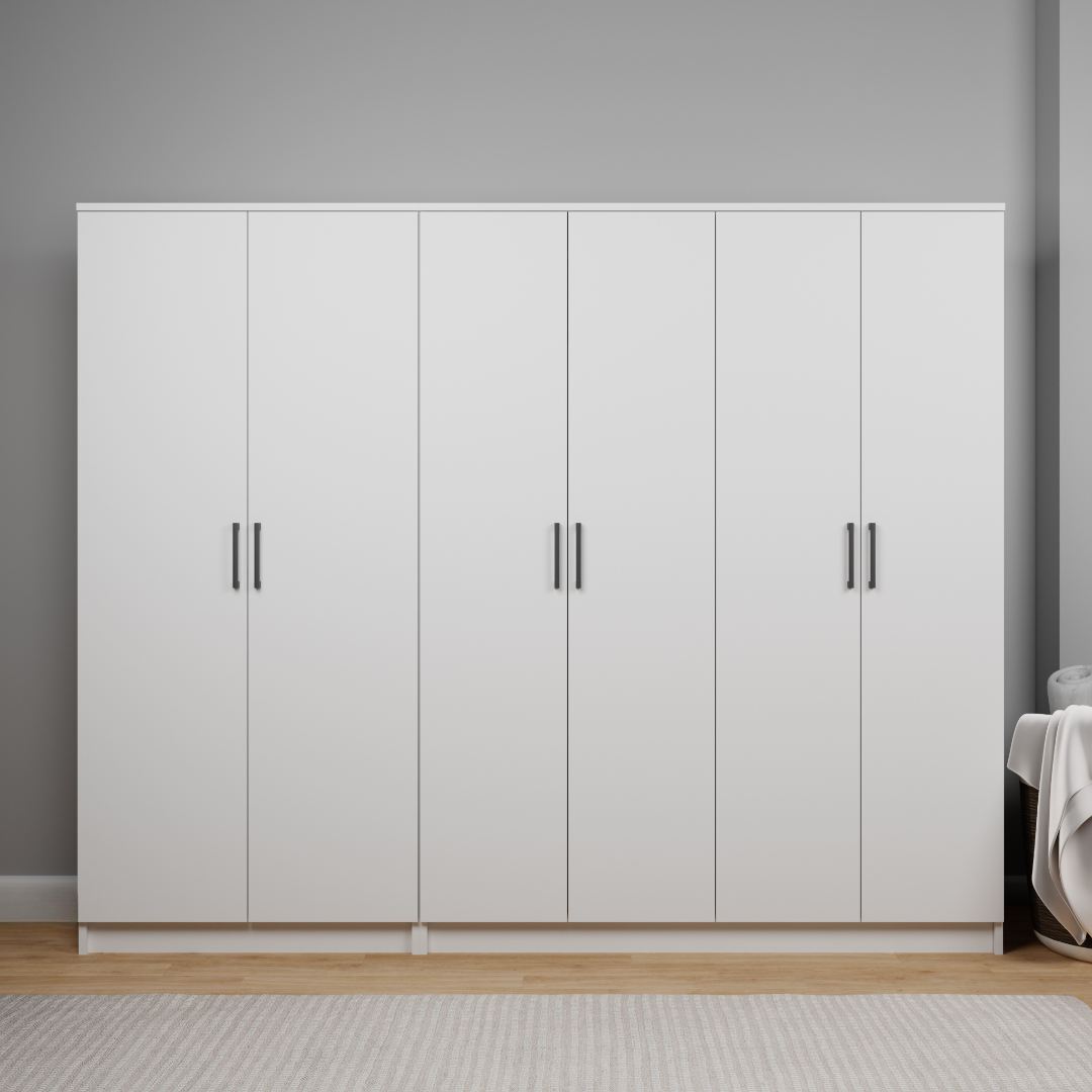 Dulap Hanah Home, PAL melaminat, 220 x 51.8 x 180 cm, alb, 350MWD1149 — imaginea 7