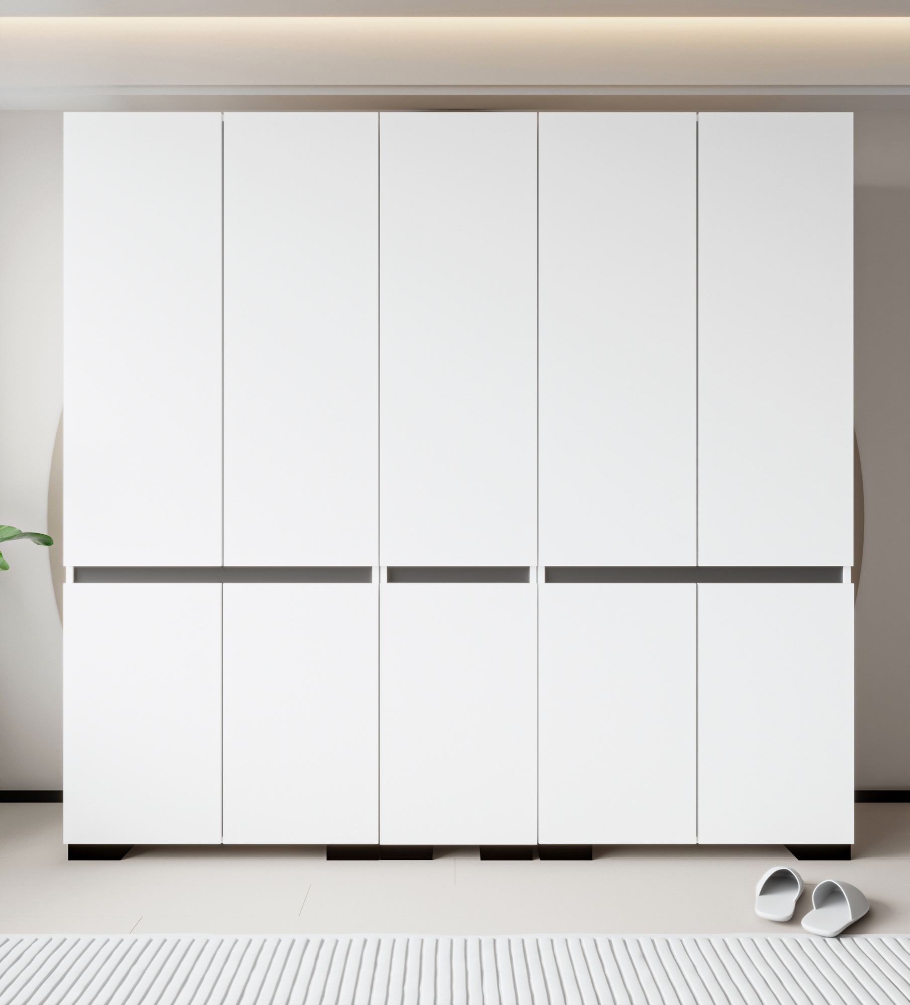 Dulap Hanah Home, PAL melaminat, 225 x 52 x 210 cm, alb/antracit, 469ORN1129 — imaginea 3