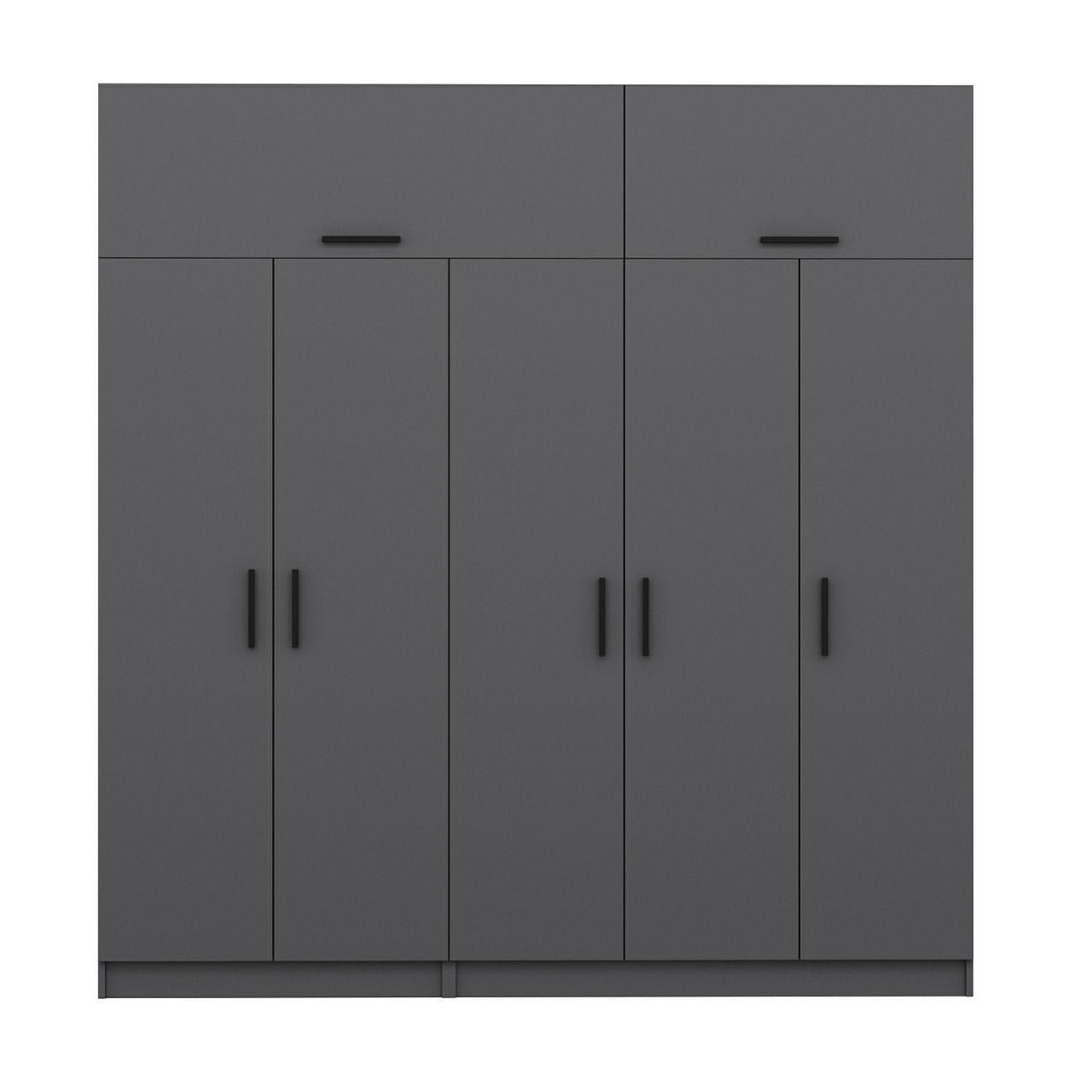 Dulap Hanah Home, PAL melaminat, 225 x 52 x 255 cm, antracit, 506MNR2792 — imaginea 2