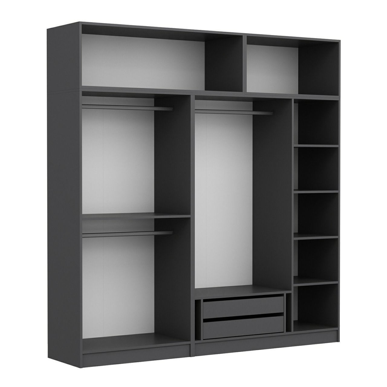 Dulap Hanah Home, PAL melaminat, 225 x 52 x 255 cm, antracit, 506MNR2792 — imaginea 7