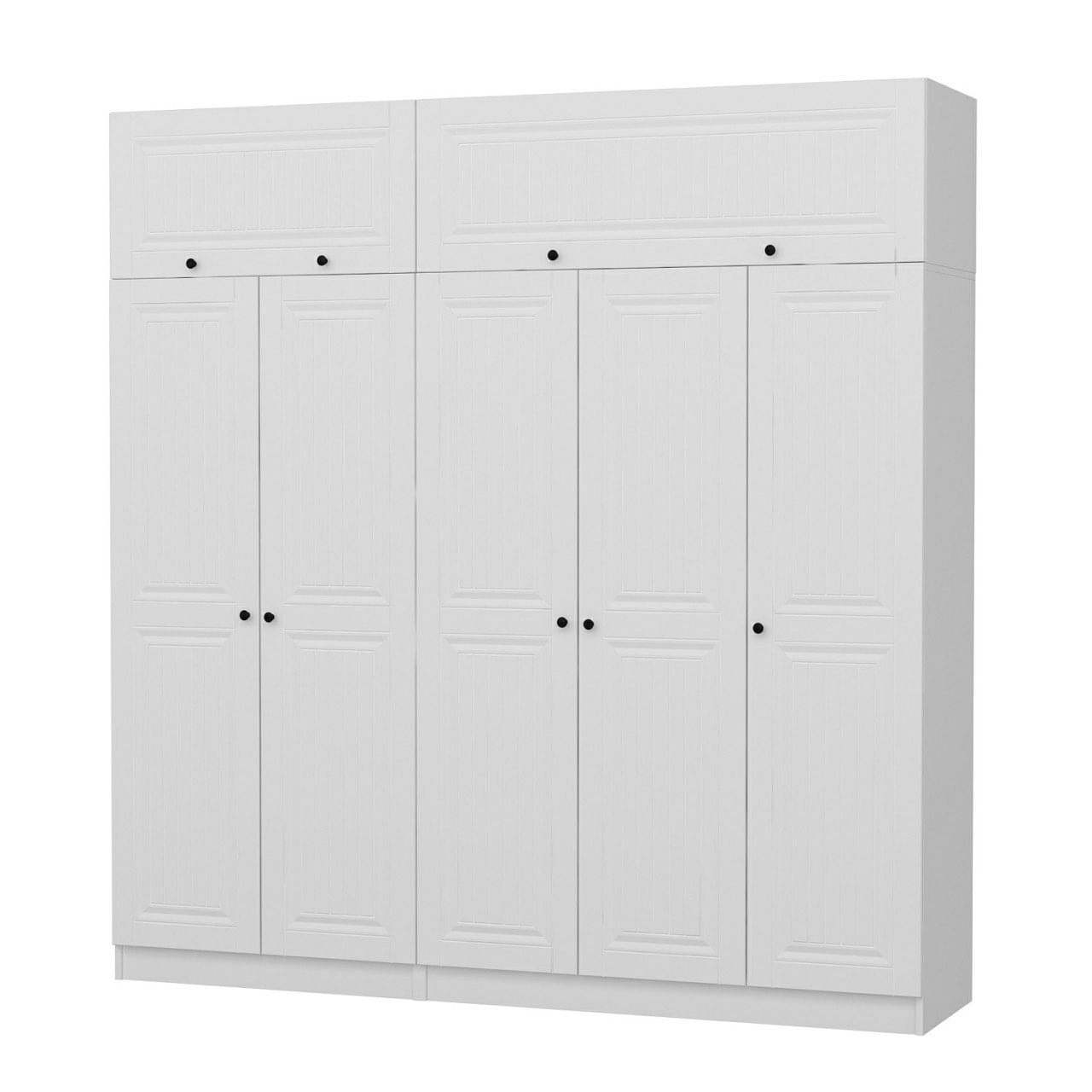 Dulap Hanah Home, PAL melaminat, 225 x 52 x 235 cm, alb, 506MNR2804 — imaginea 3