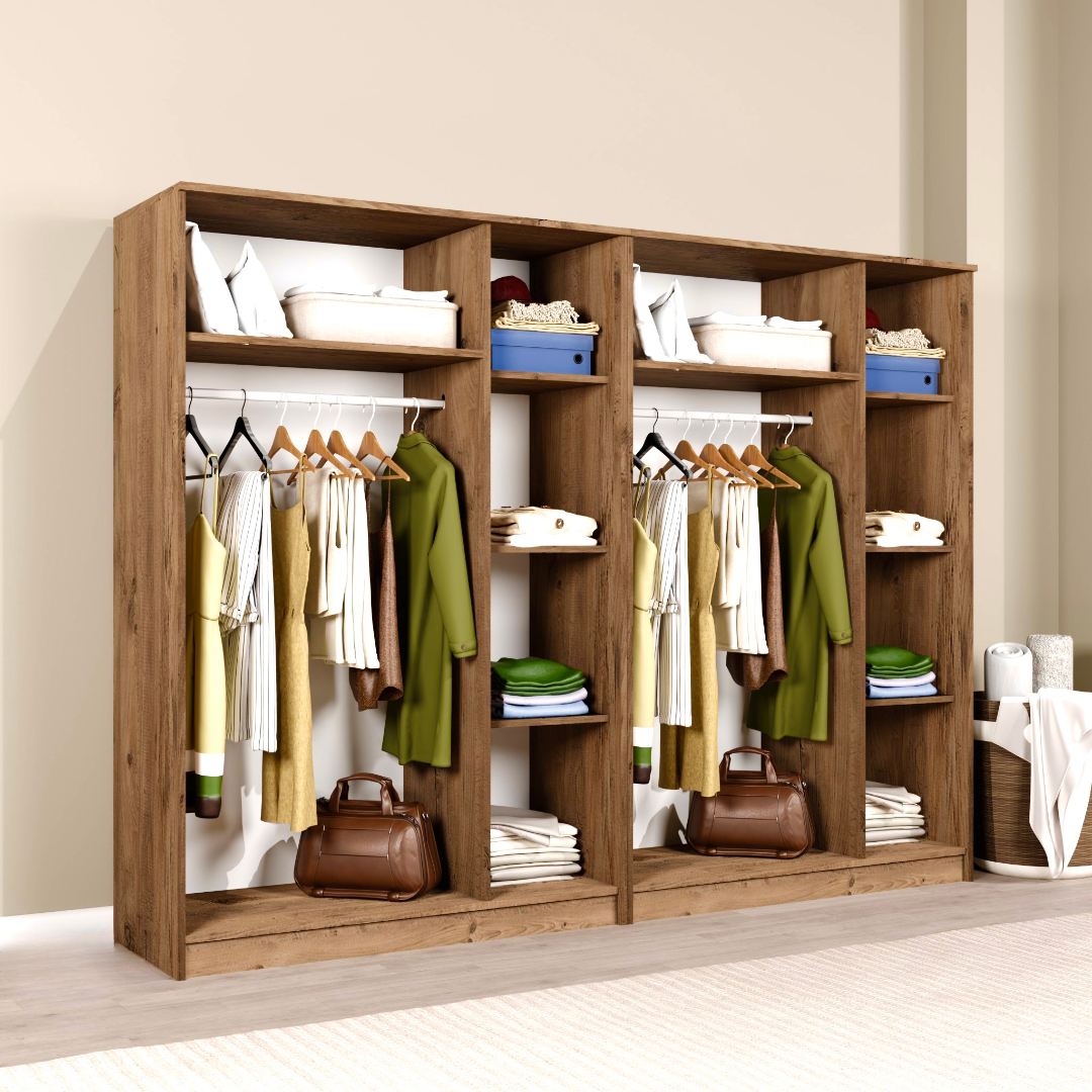Dulap Hanah Home, PAL melaminat, 240 x 51.8 x 180 cm, atlantic pine, 350MWD1156 — imaginea 3