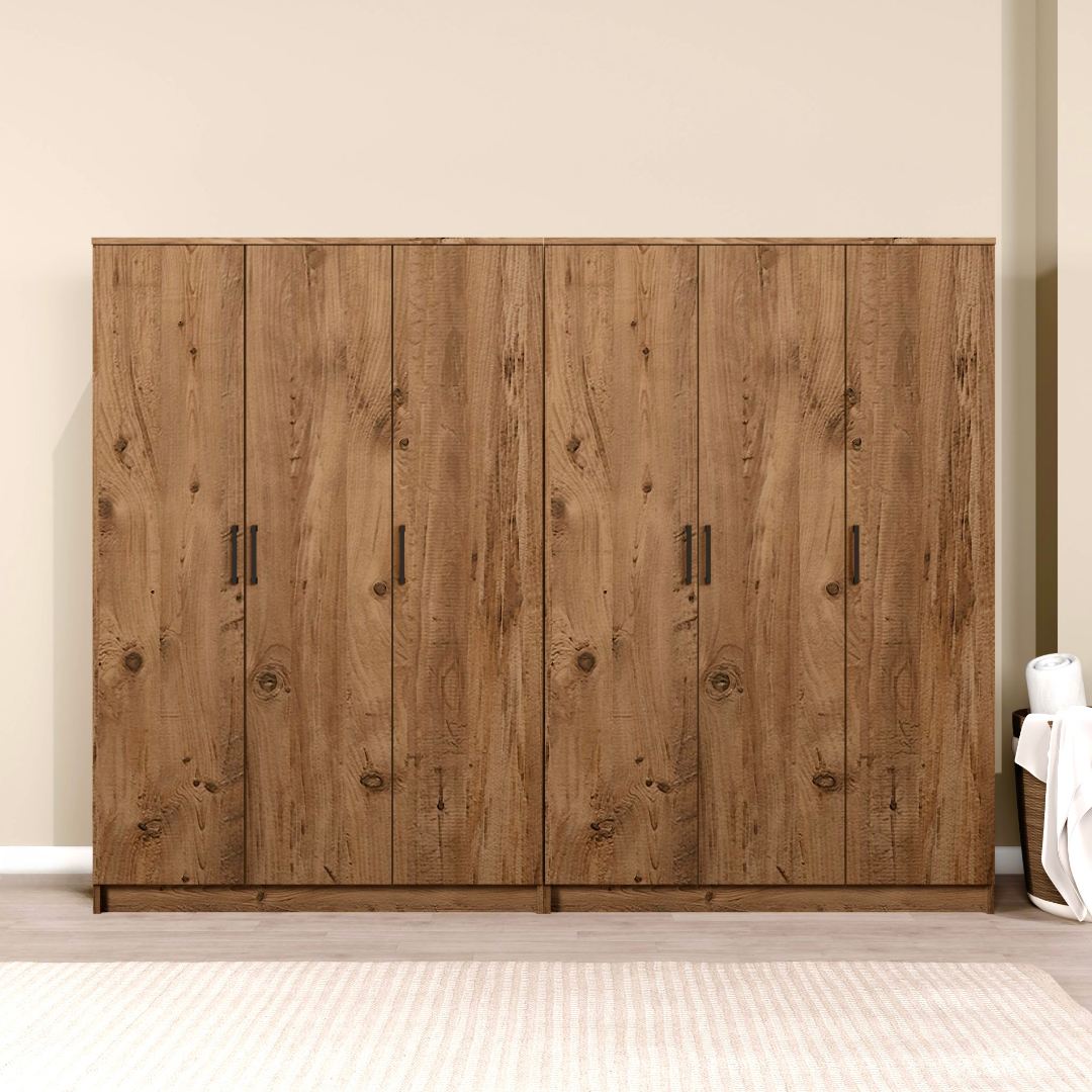 Dulap Hanah Home, PAL melaminat, 240 x 51.8 x 180 cm, atlantic pine, 350MWD1156 — imaginea 4