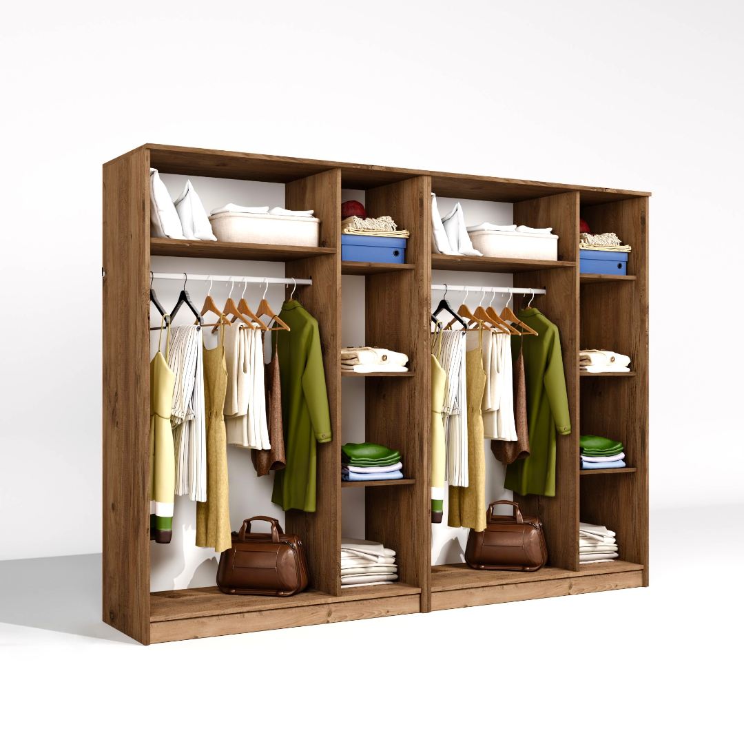 Dulap Hanah Home, PAL melaminat, 240 x 51.8 x 180 cm, atlantic pine, 350MWD1156 — imaginea 5