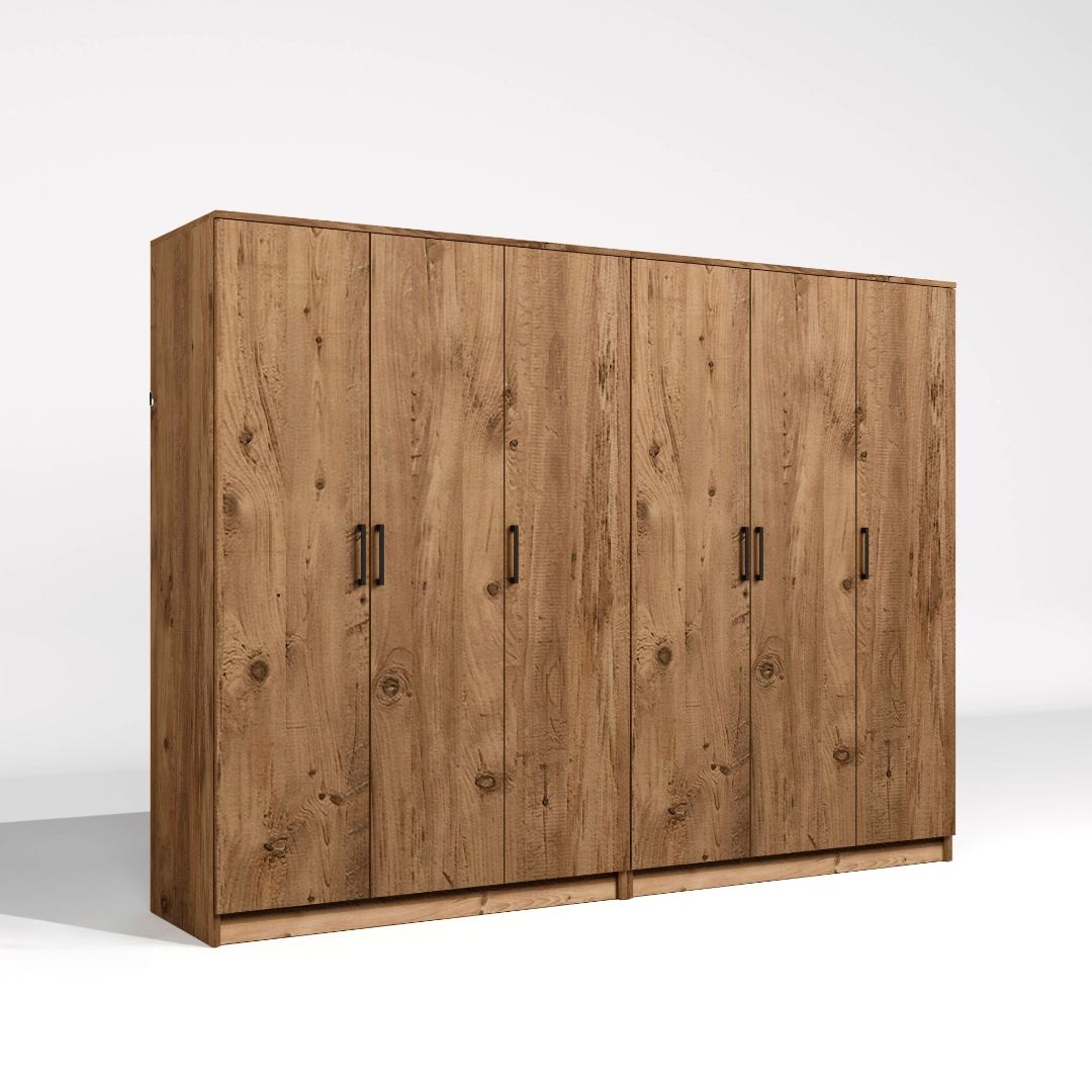 Dulap Hanah Home, PAL melaminat, 240 x 51.8 x 180 cm, atlantic pine, 350MWD1156 — imaginea 6