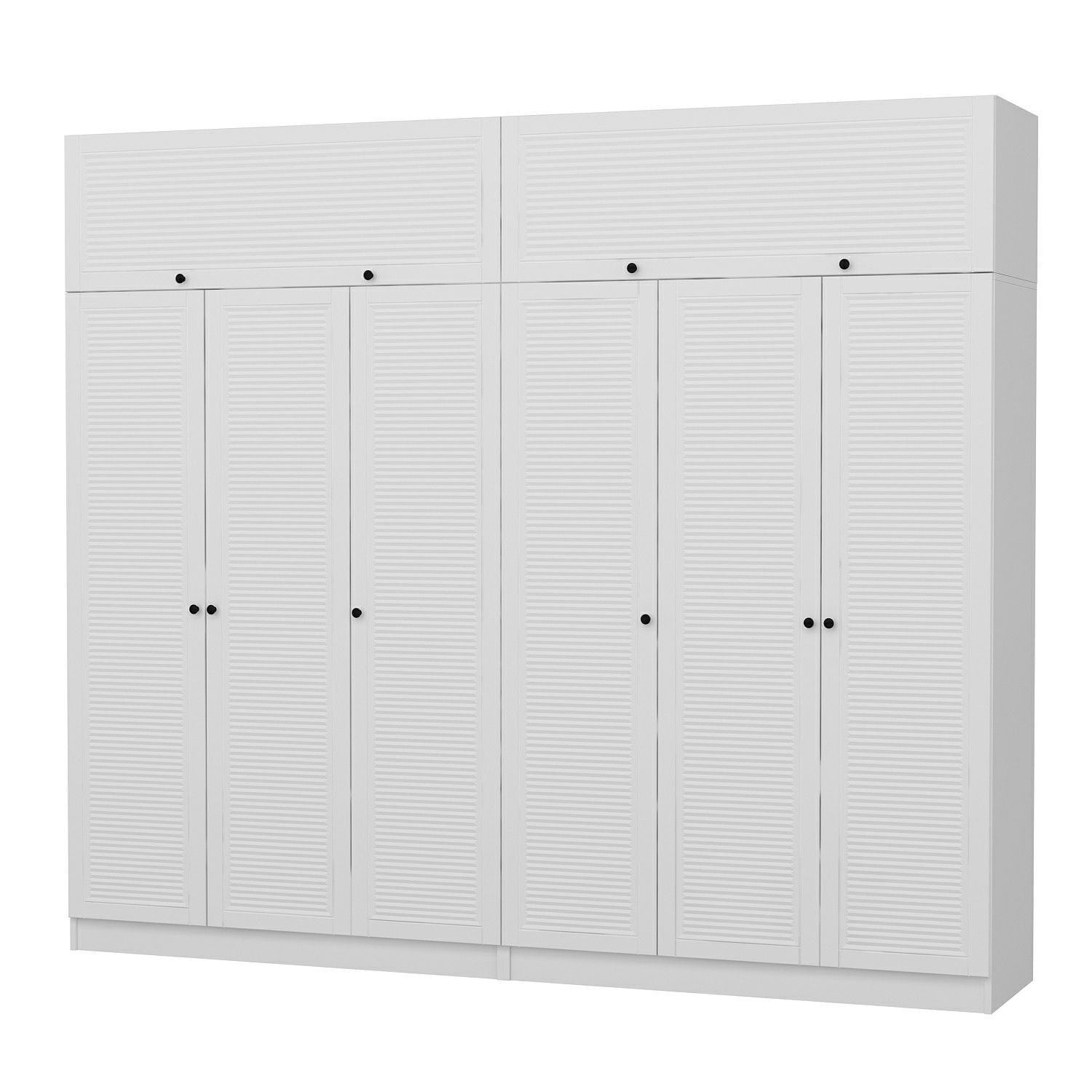 Dulap Hanah Home, PAL melaminat, 270 x 52 x 190 cm, alb, 506MNR2904 — imaginea 6