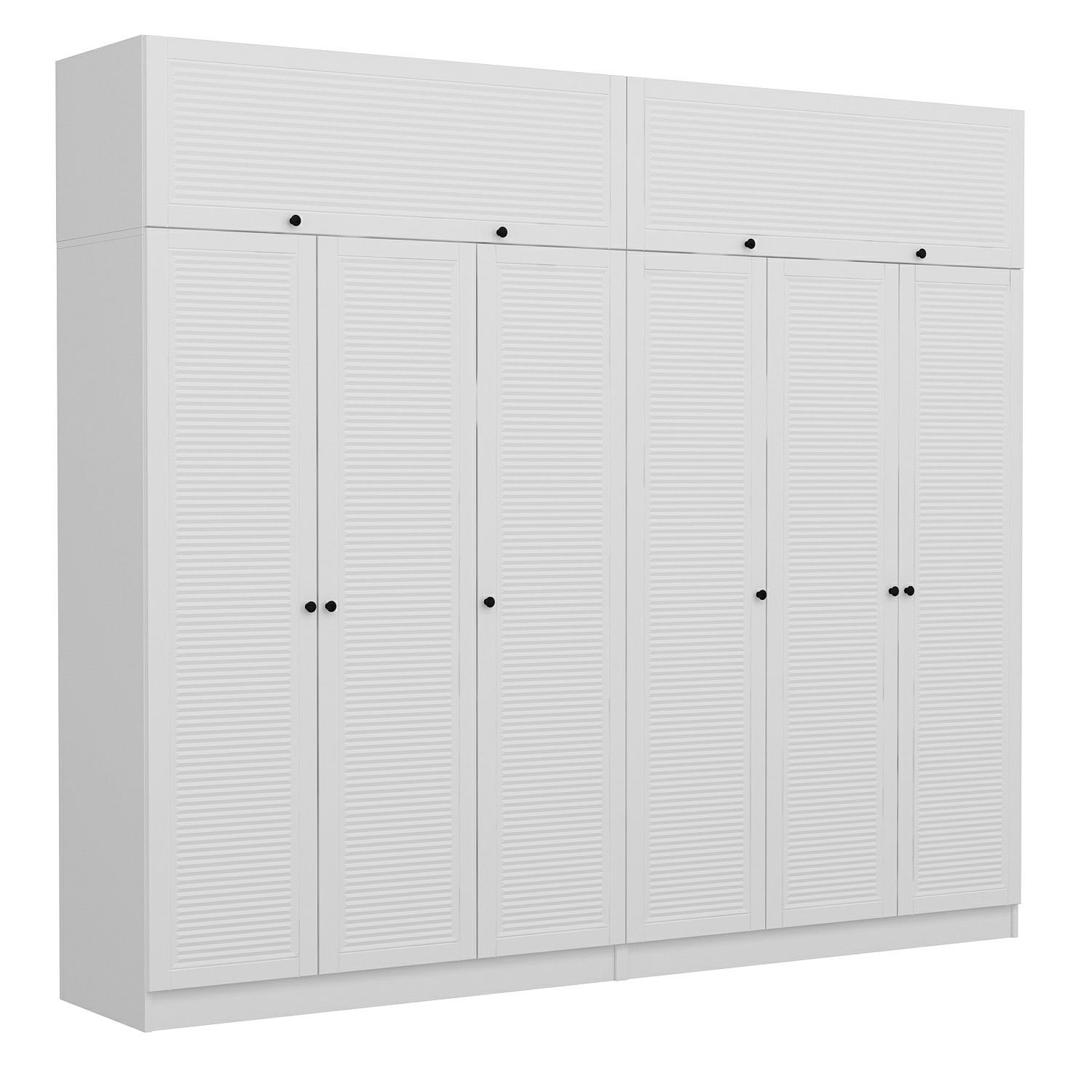 Dulap Hanah Home, PAL melaminat, 270 x 52 x 190 cm, alb, 506MNR2904 — imaginea 7