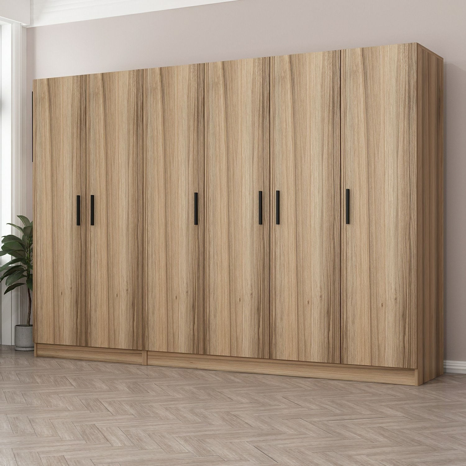 Dulap Hanah Home, PAL melaminat, 270 x 52 x 190 cm, dore, 506MNR2746 — imaginea 3
