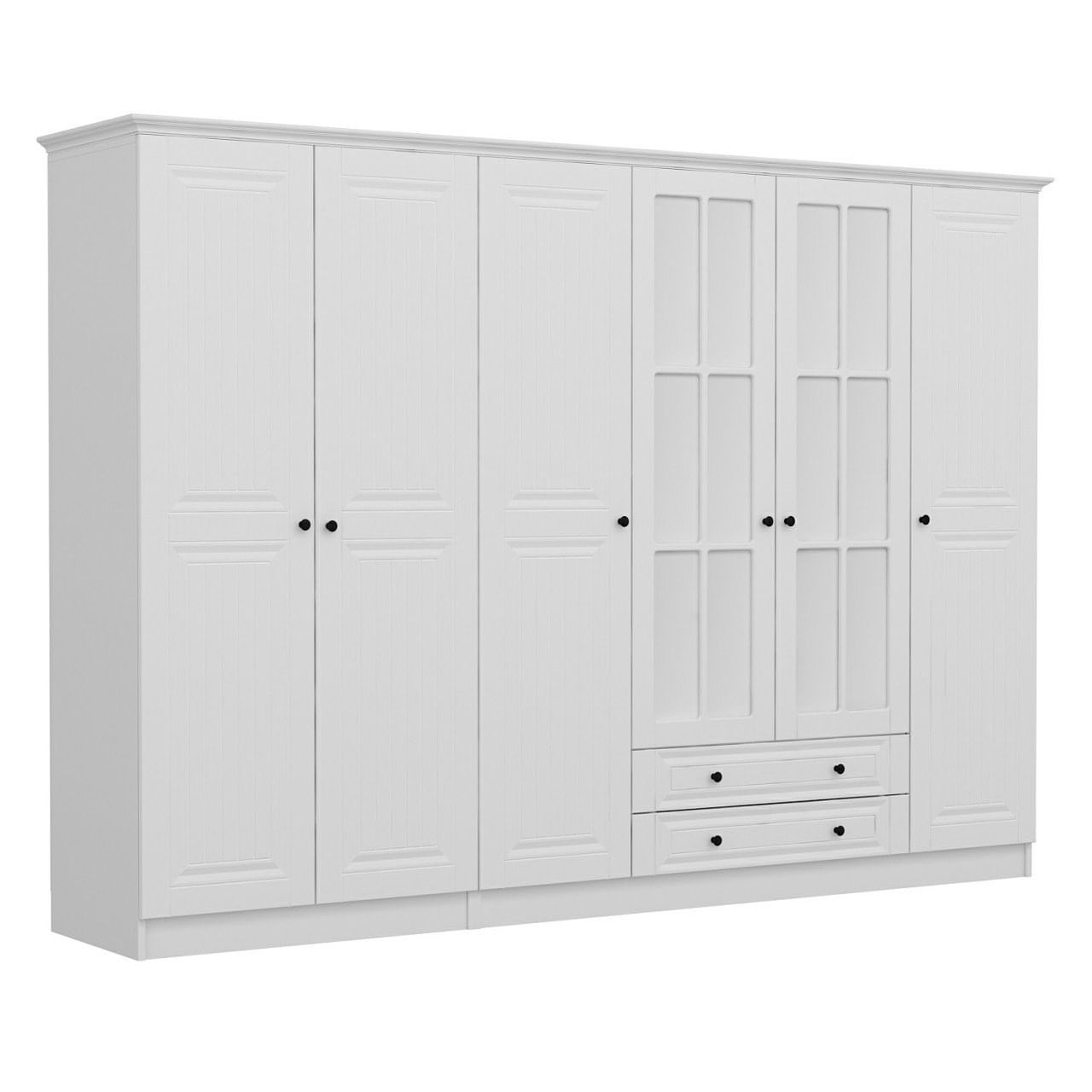 Dulap Hanah Home, PAL melaminat, 270 x 52 x 210 cm, alb, 506MNR2869 — imaginea 2