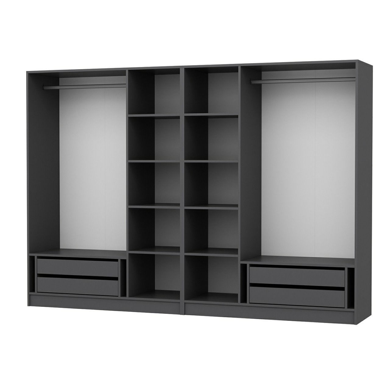 Dulap Hanah Home, PAL melaminat, 270 x 52 x 210 cm, antracit, 506MNR2508 — imaginea 4