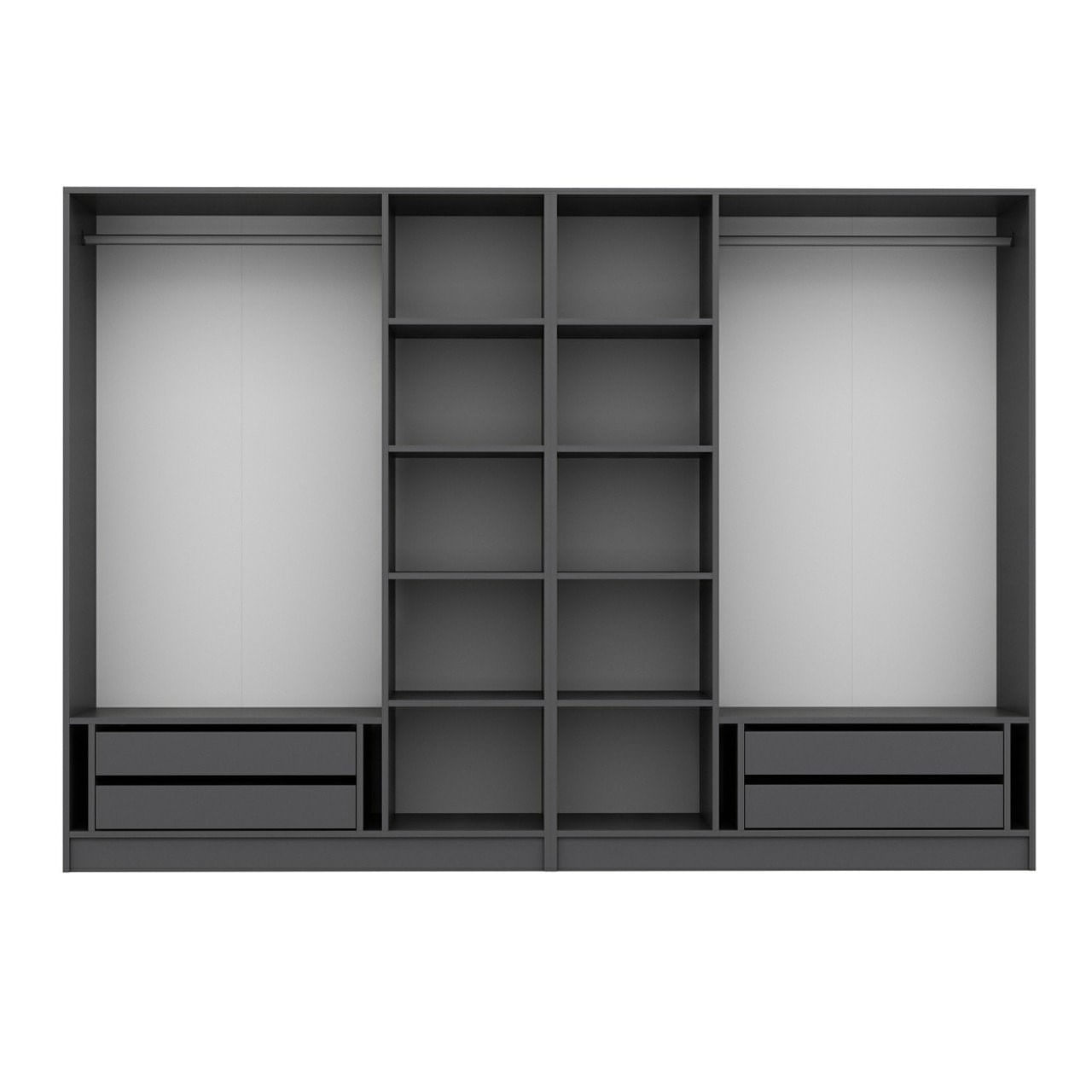 Dulap Hanah Home, PAL melaminat, 270 x 52 x 210 cm, antracit, 506MNR2508 — imaginea 5