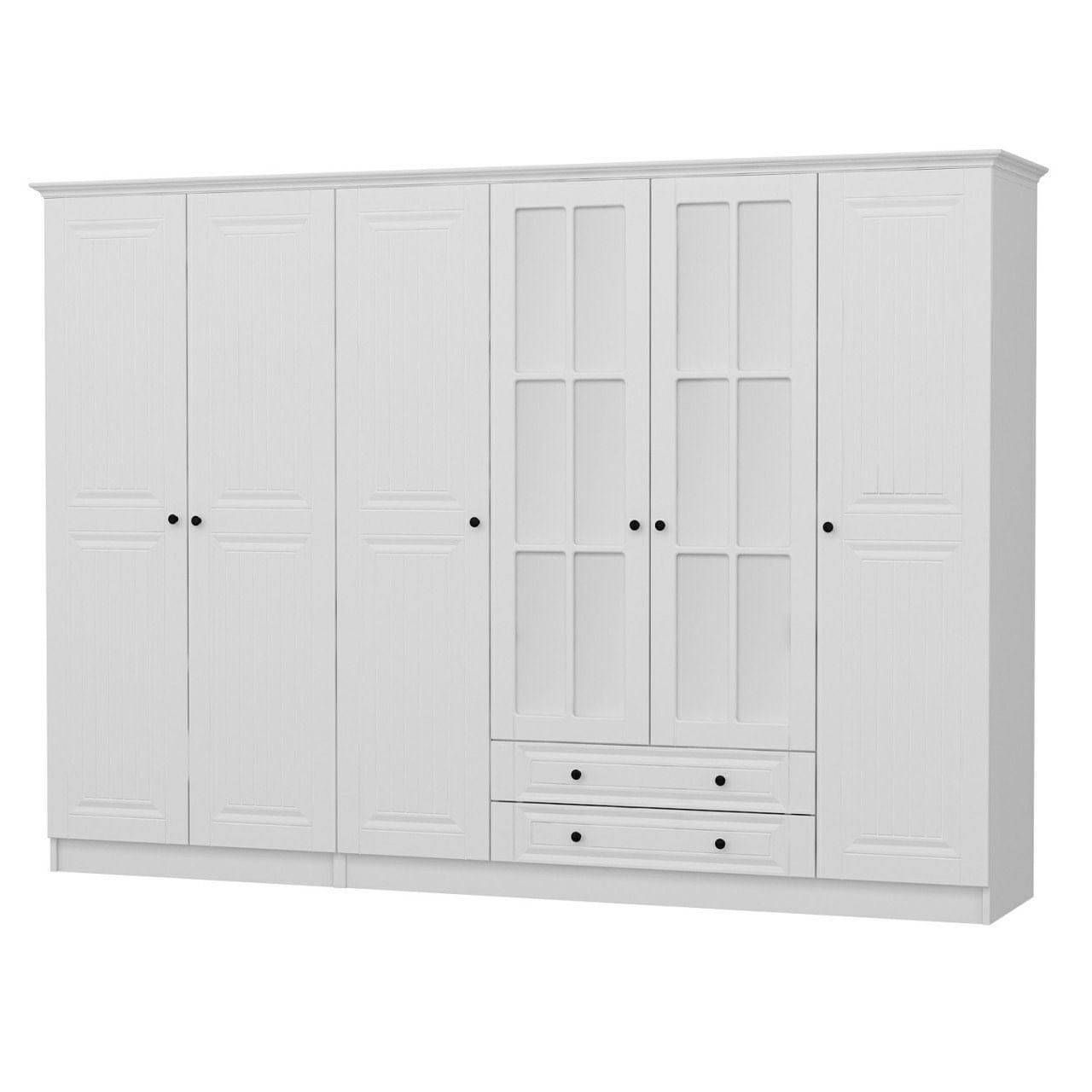 Dulap Hanah Home, PAL melaminat, 270 x 52 x 210 cm, alb, 506MNR2869 — imaginea 5