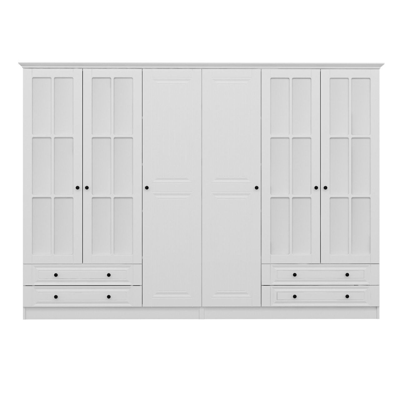 Dulap Hanah Home, PAL melaminat, 270 x 52 x 210 cm, alb, 506MNR2832 — imaginea 3