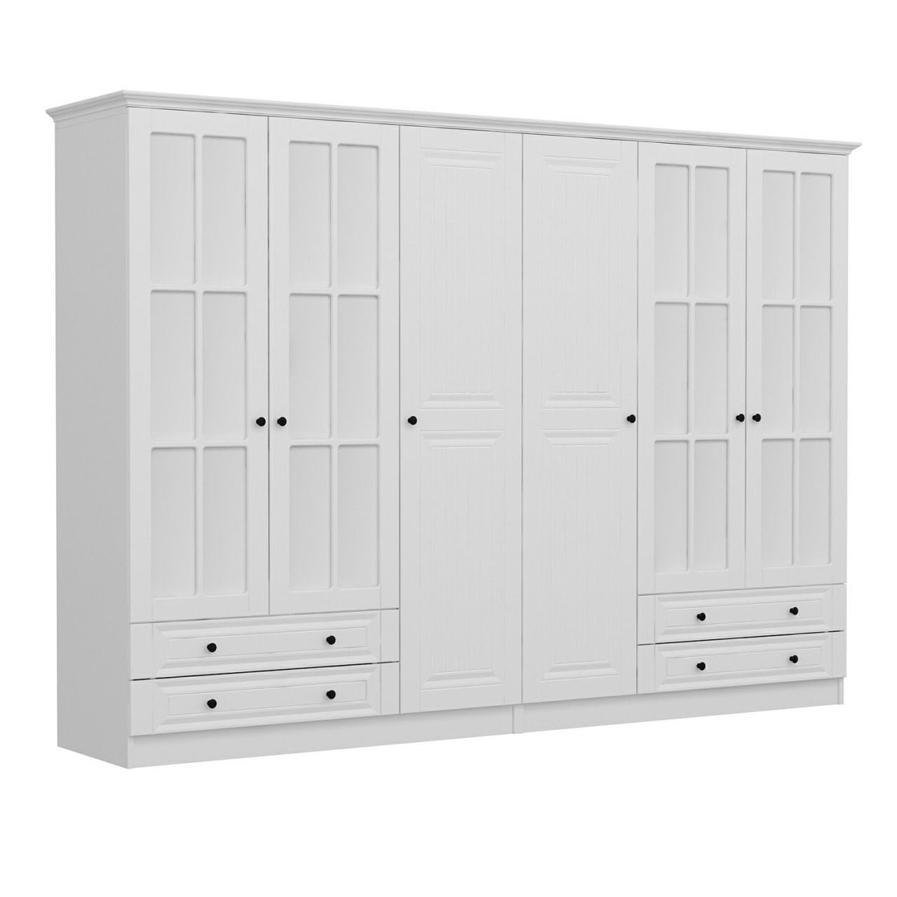 Dulap Hanah Home, PAL melaminat, 270 x 52 x 210 cm, alb, 506MNR2832 — imaginea 5