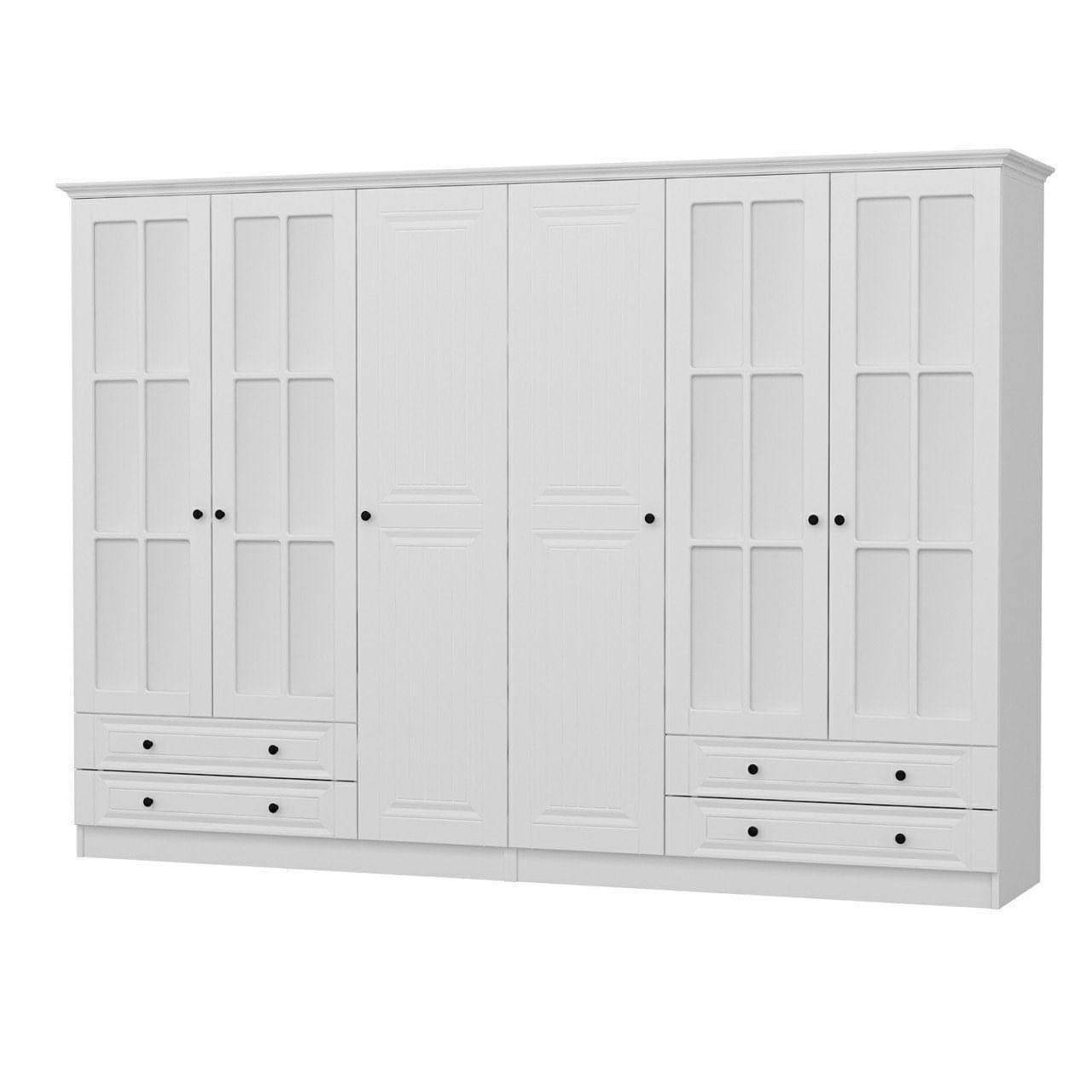 Dulap Hanah Home, PAL melaminat, 270 x 52 x 210 cm, alb, 506MNR2832 — imaginea 8