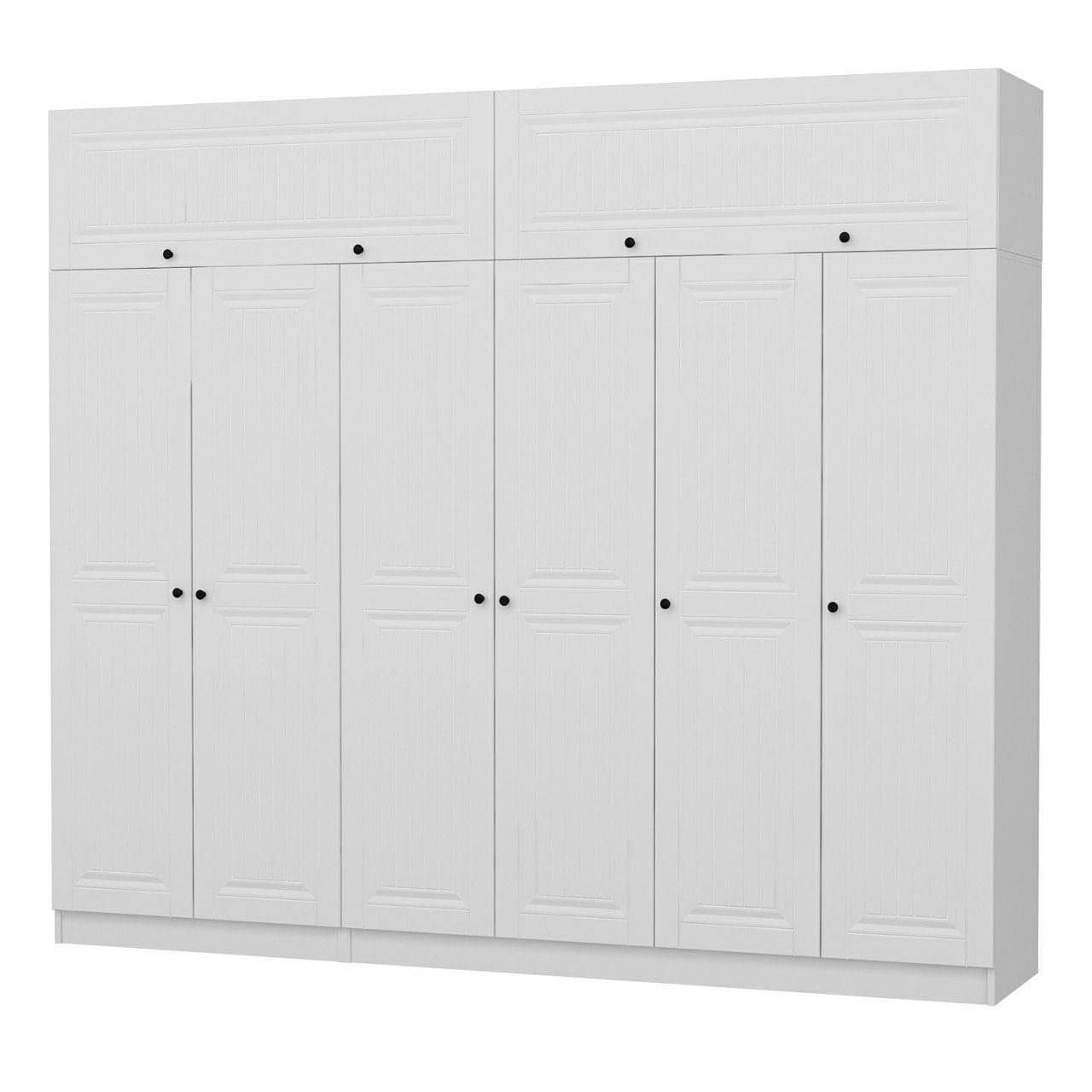 Dulap Hanah Home, PAL melaminat, 270 x 52 x 235 cm, alb, 506MNR2889 — imaginea 3