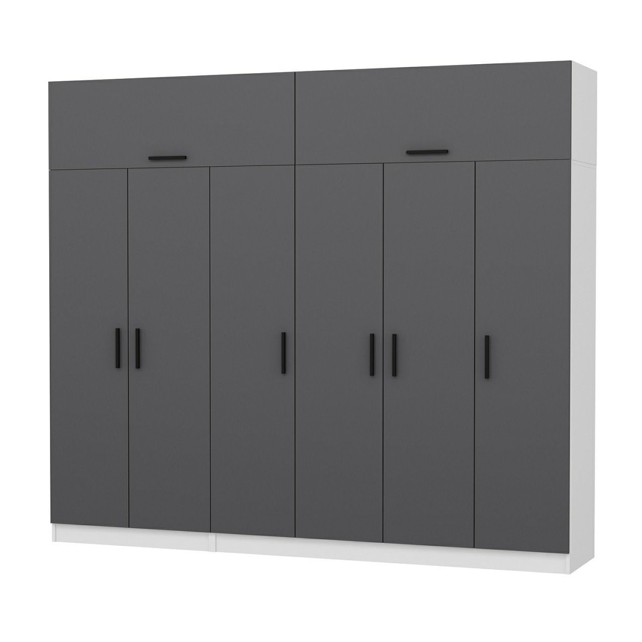 Dulap Hanah Home, PAL melaminat, 270 x 52 x 255 cm, antracit, 506MNR2882 — imaginea 4