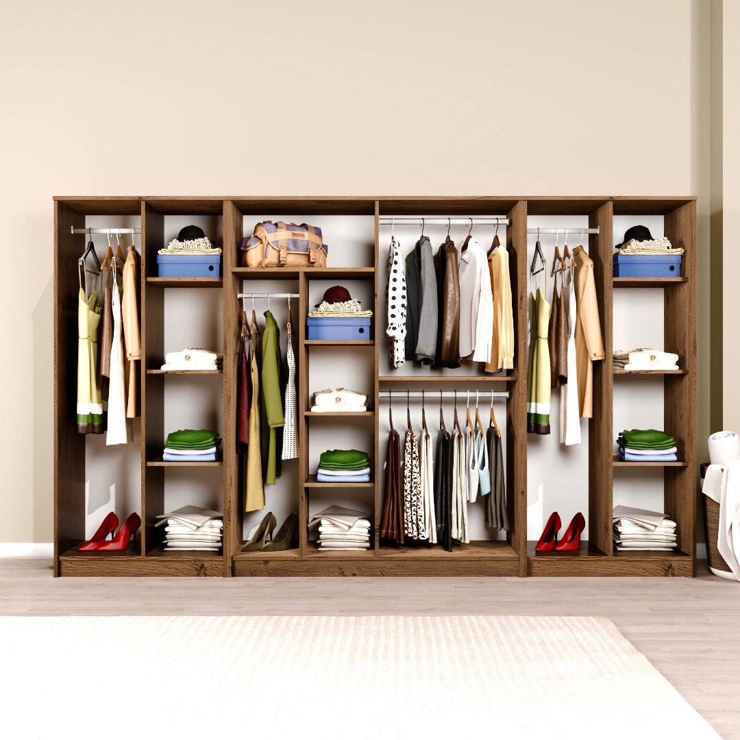 Dulap Hanah Home, PAL melaminat, 300 x 51.8 x 180 cm, atlantic pine, 350MWD1164 — imaginea 3