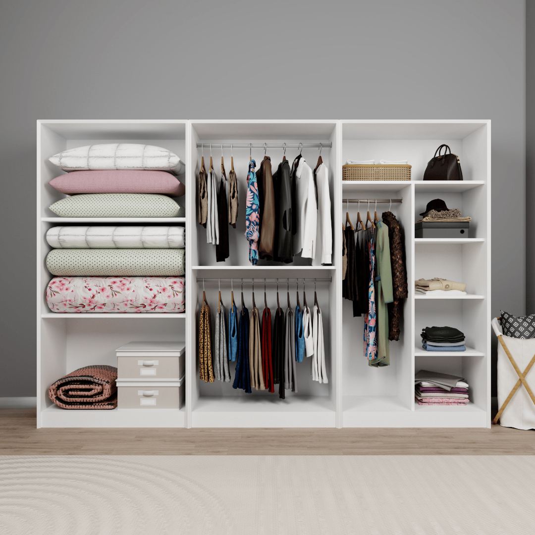 Dulap Hanah Home, PAL melaminat, 280 x 60 x 190 cm, alb, 350MWD1169 — imaginea 3