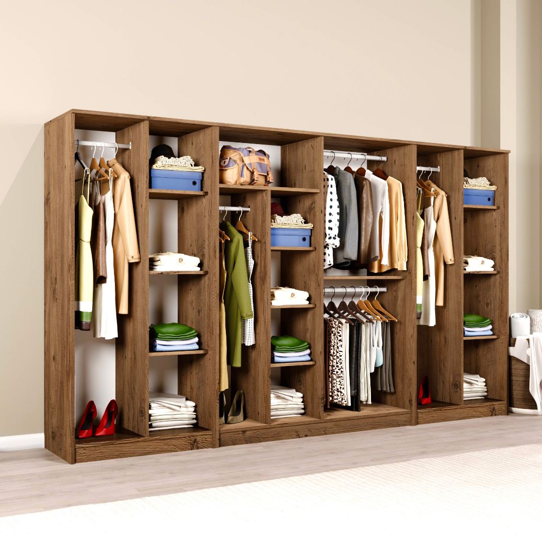 Dulap Hanah Home, PAL melaminat, 300 x 51.8 x 180 cm, atlantic pine, 350MWD1164 — imaginea 5