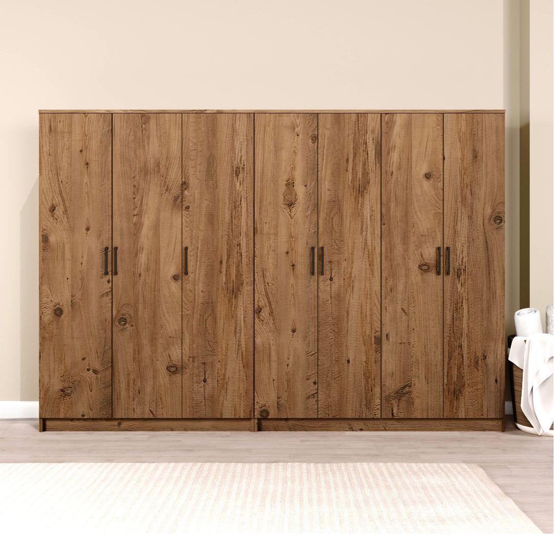 Dulap Hanah Home, PAL melaminat, 280 x 51.8 x 180 cm, atlantic pine, 350MWD1159 — imaginea 2
