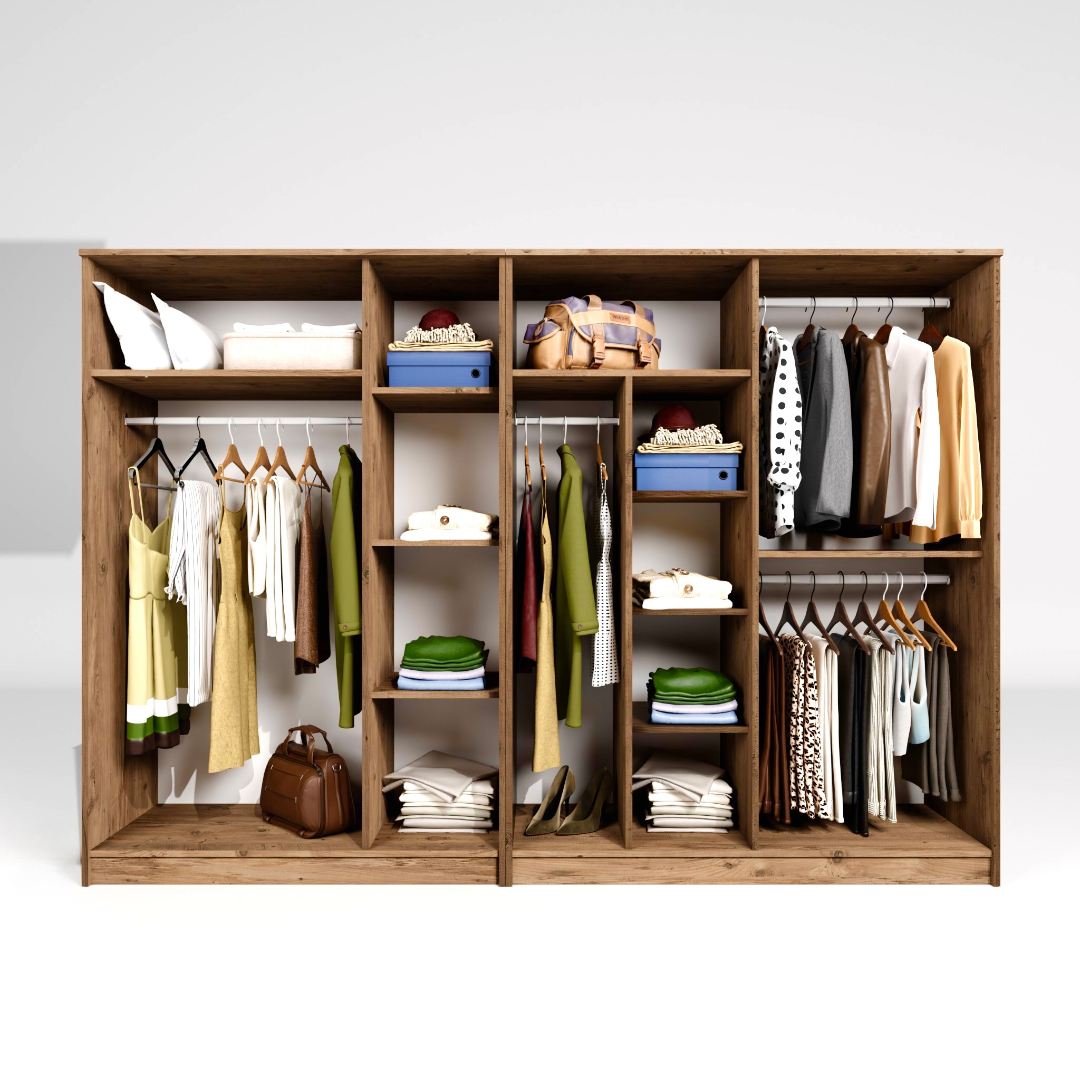 Dulap Hanah Home, PAL melaminat, 280 x 51.8 x 180 cm, atlantic pine, 350MWD1159 — imaginea 3