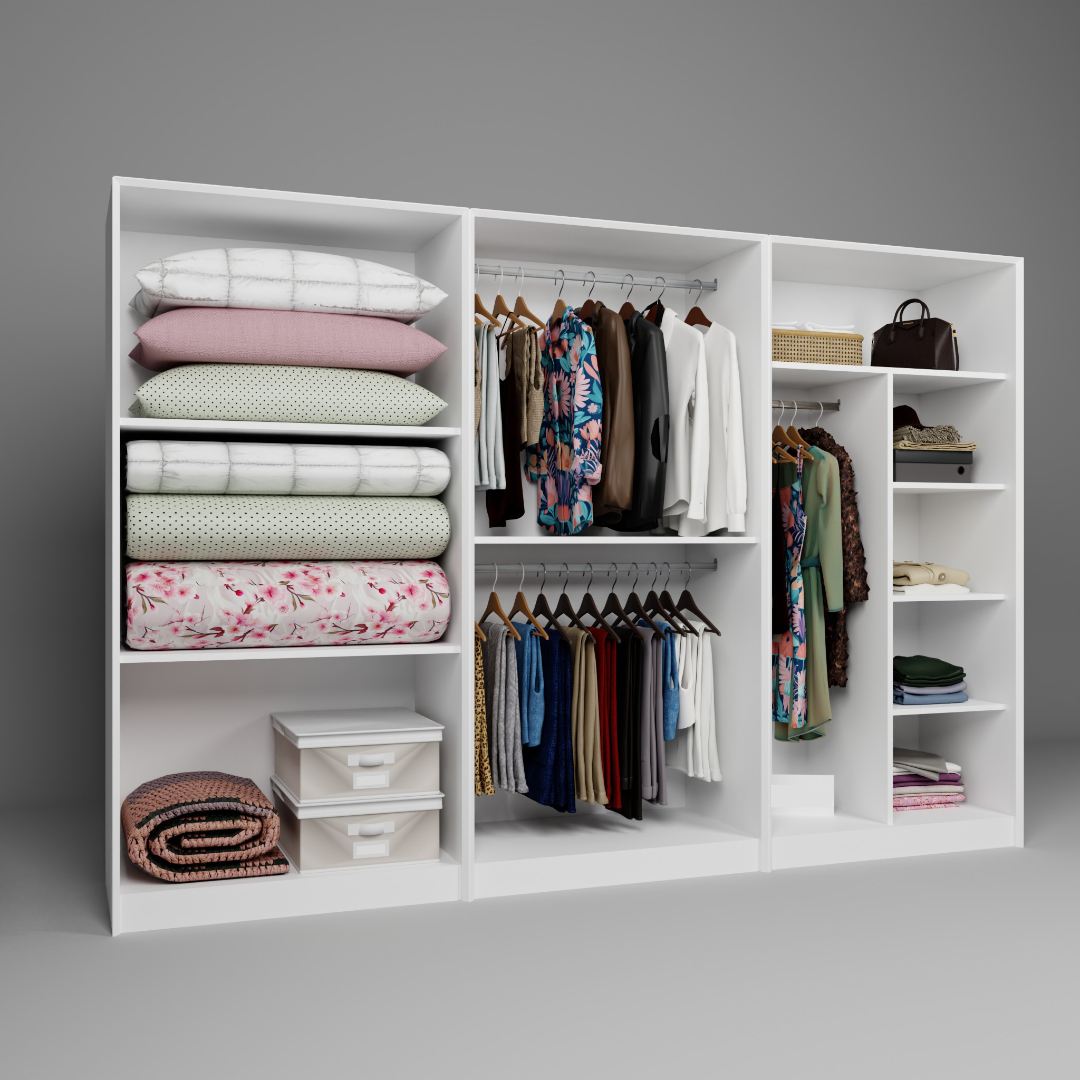 Dulap Hanah Home, PAL melaminat, 280 x 60 x 190 cm, alb, 350MWD1169 — imaginea 4