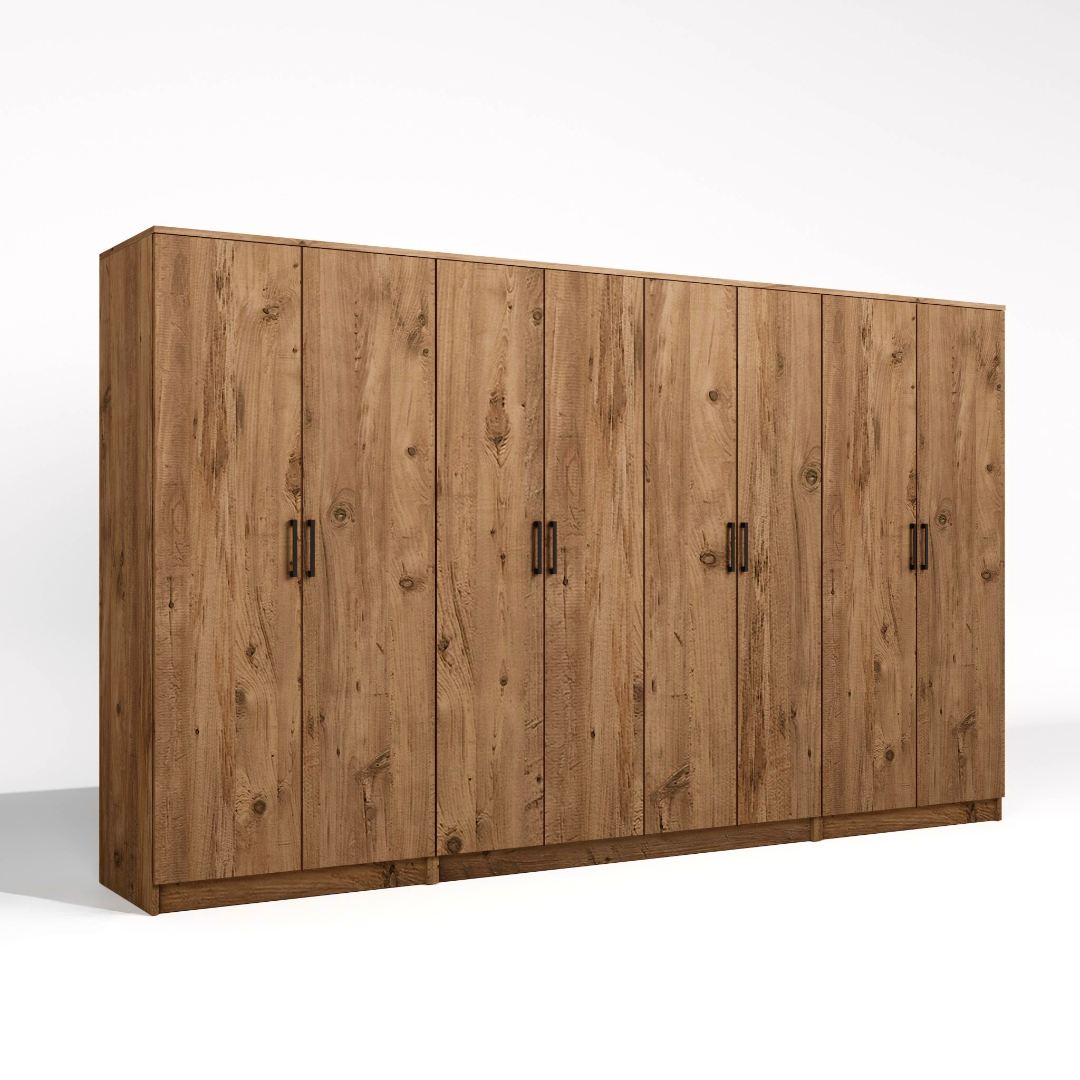 Dulap Hanah Home, PAL melaminat, 300 x 51.8 x 180 cm, atlantic pine, 350MWD1164 — imaginea 6