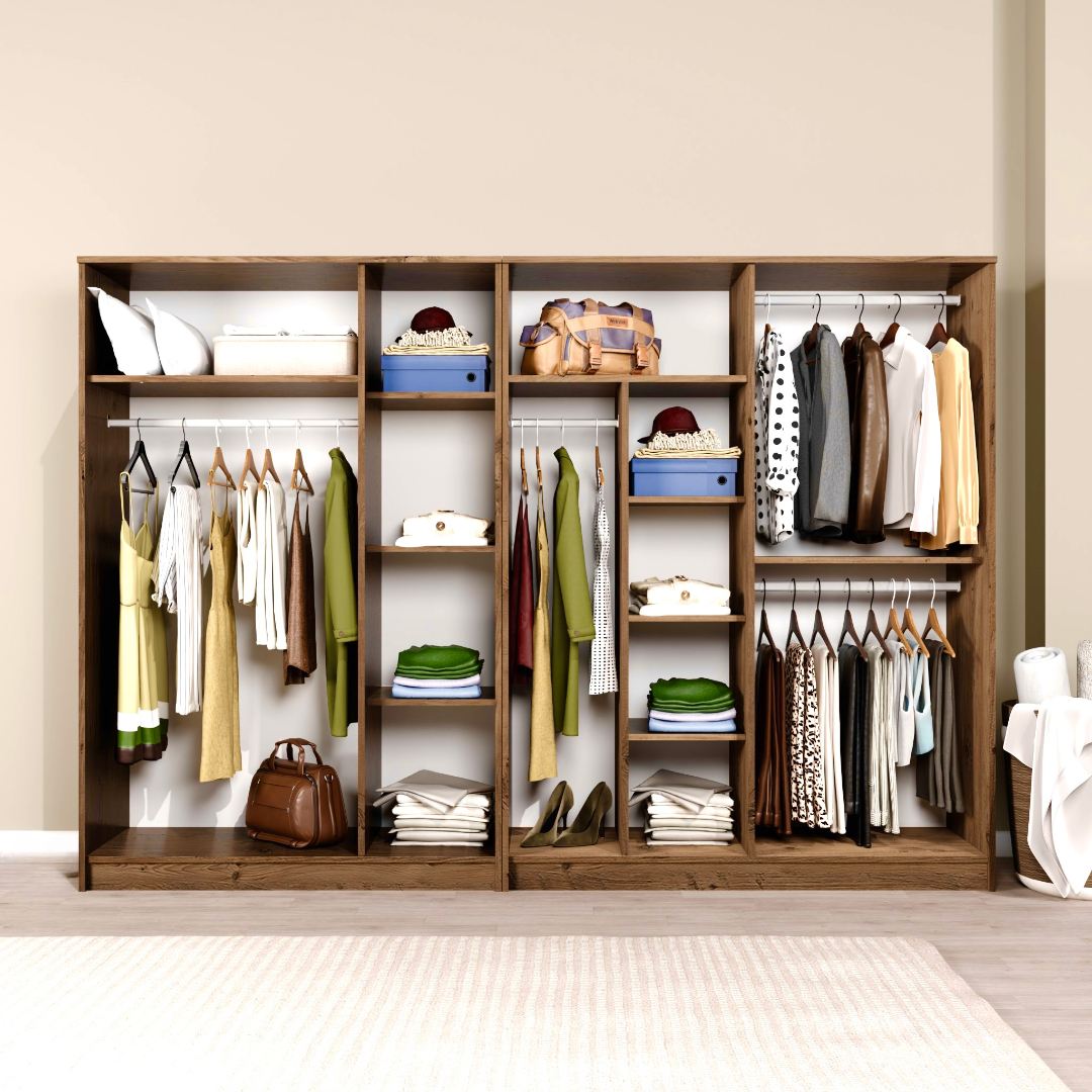 Dulap Hanah Home, PAL melaminat, 280 x 51.8 x 180 cm, atlantic pine, 350MWD1159 — imaginea 4