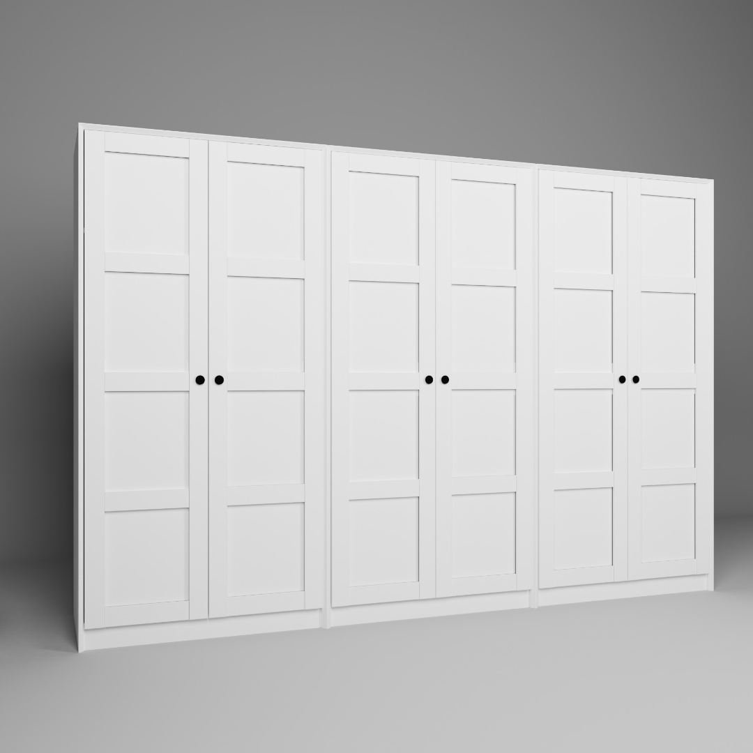 Dulap Hanah Home, PAL melaminat, 280 x 60 x 190 cm, alb, 350MWD1169 — imaginea 6