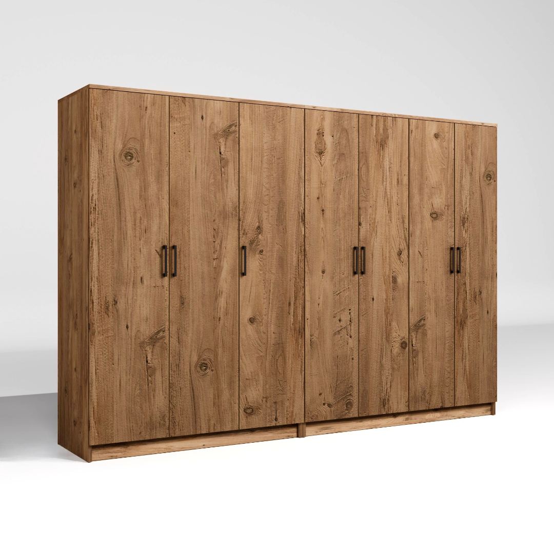 Dulap Hanah Home, PAL melaminat, 280 x 51.8 x 180 cm, atlantic pine, 350MWD1159 — imaginea 5