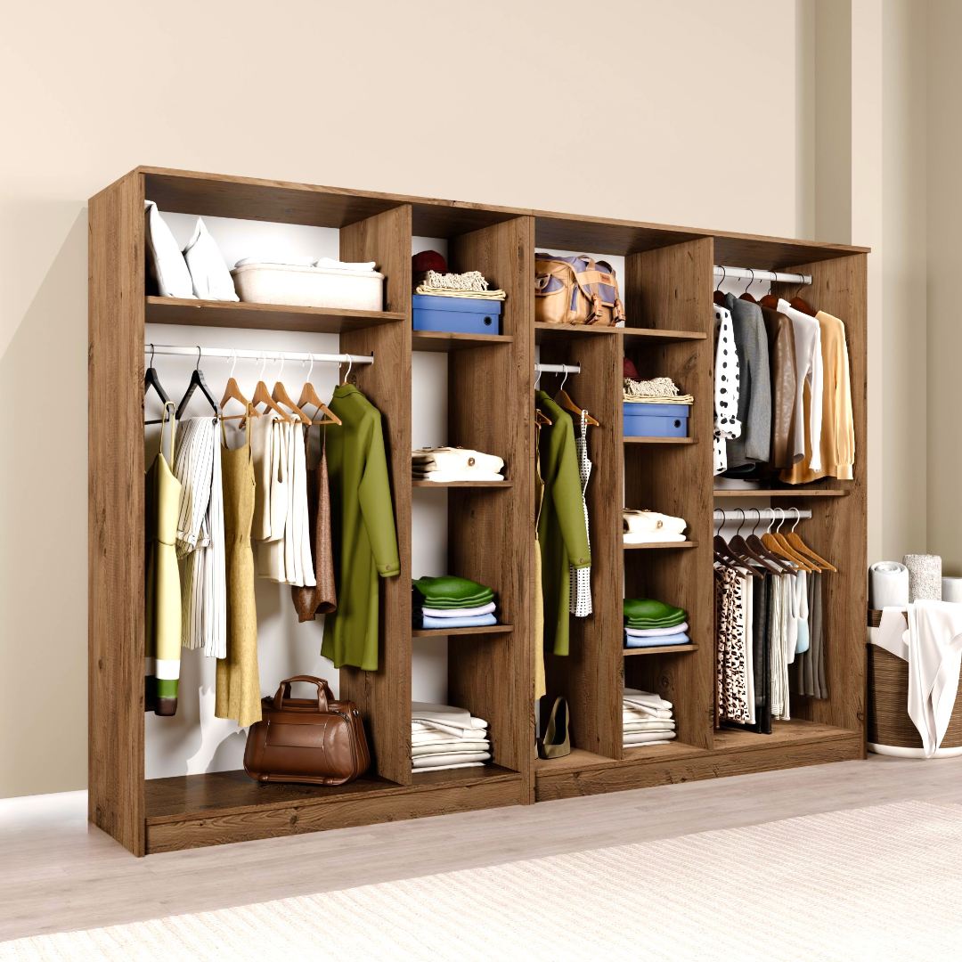 Dulap Hanah Home, PAL melaminat, 280 x 51.8 x 180 cm, atlantic pine, 350MWD1159 — imaginea 6