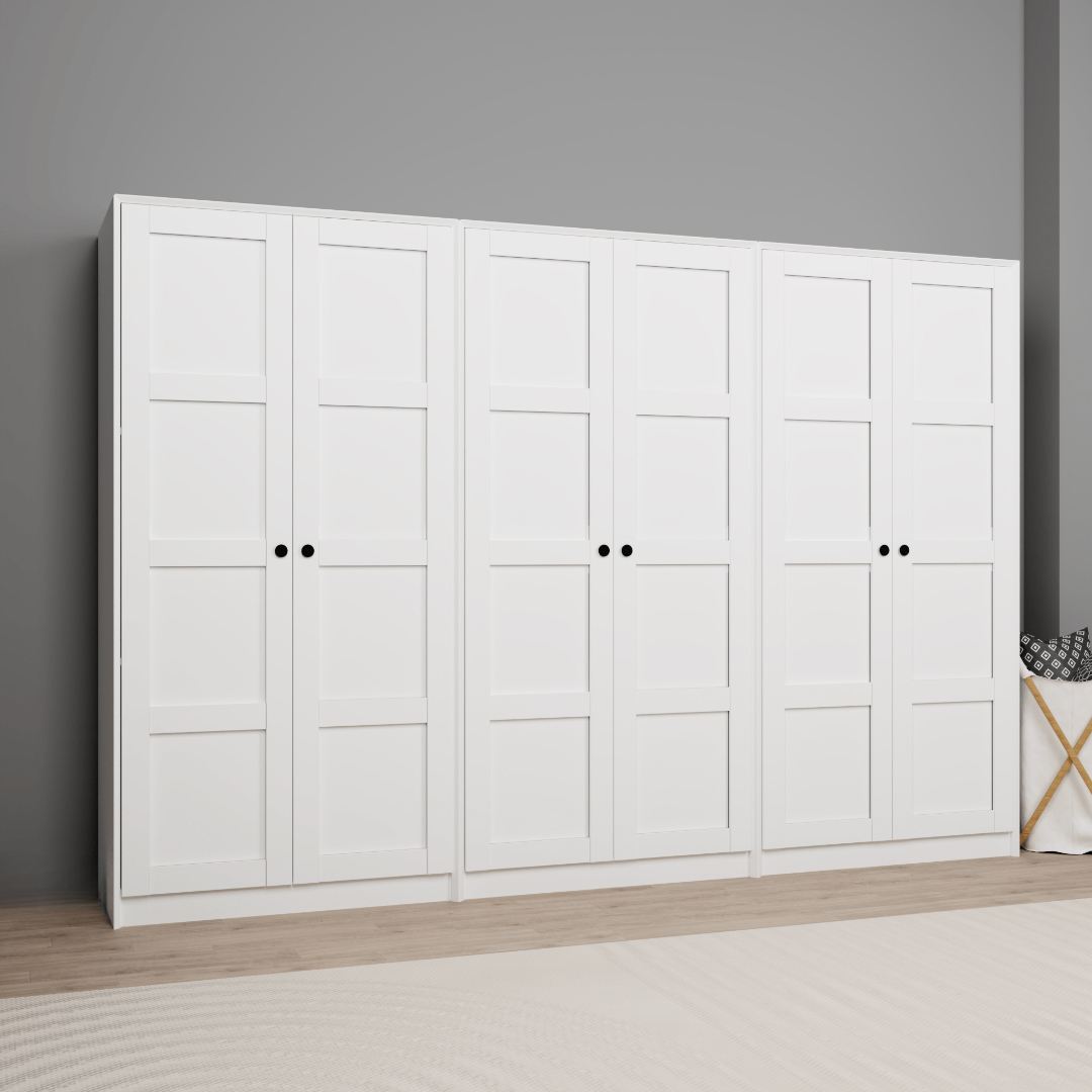 Dulap Hanah Home, PAL melaminat, 280 x 60 x 190 cm, alb, 350MWD1169 — imaginea 7