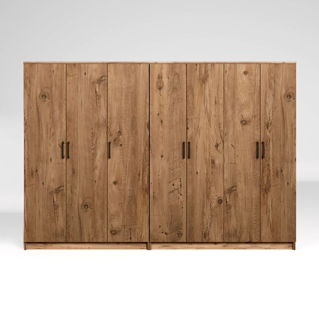 Dulap Hanah Home, PAL melaminat, 280 x 51.8 x 180 cm, atlantic pine, 350MWD1159 — imaginea 7