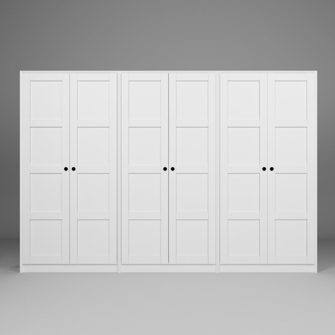 Dulap Hanah Home, PAL melaminat, 280 x 60 x 190 cm, alb, 350MWD1169 — imaginea 8