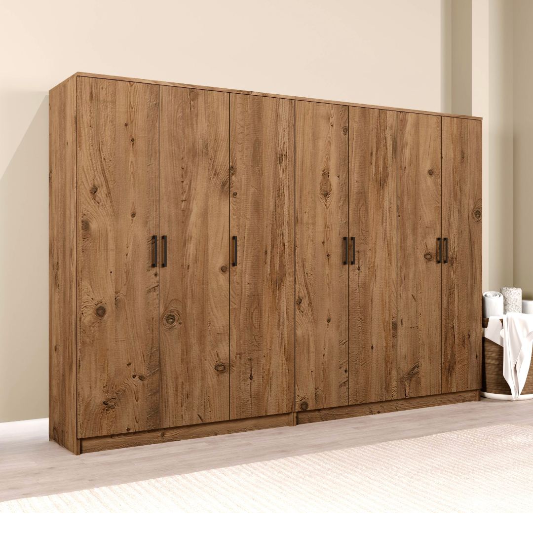 Dulap Hanah Home, PAL melaminat, 280 x 51.8 x 180 cm, atlantic pine, 350MWD1159 — imaginea 9