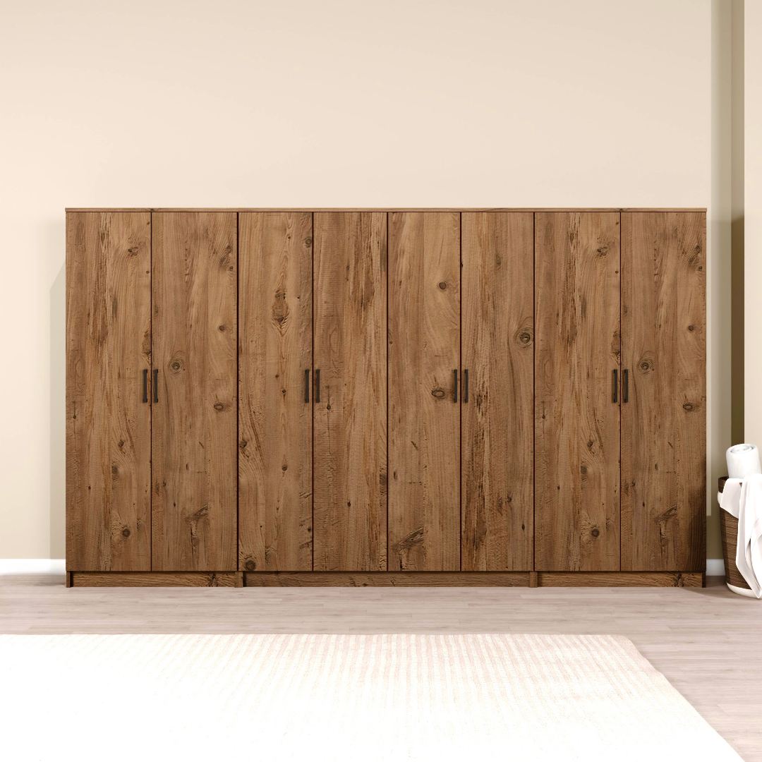 Dulap Hanah Home, PAL melaminat, 300 x 51.8 x 180 cm, atlantic pine, 350MWD1164 — imaginea 8