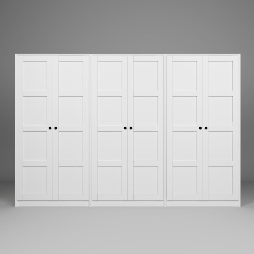 Dulap Hanah Home, PAL melaminat, 280 x 60 x 190 cm, alb, 350MWD1168 — imaginea 4