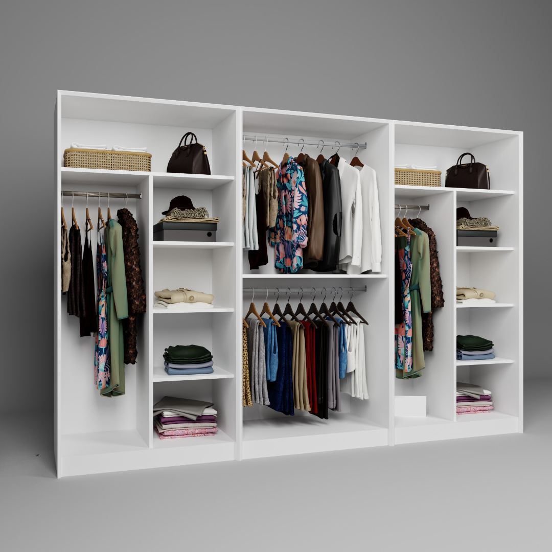 Dulap Hanah Home, PAL melaminat, 280 x 60 x 190 cm, alb, 350MWD1168 — imaginea 6