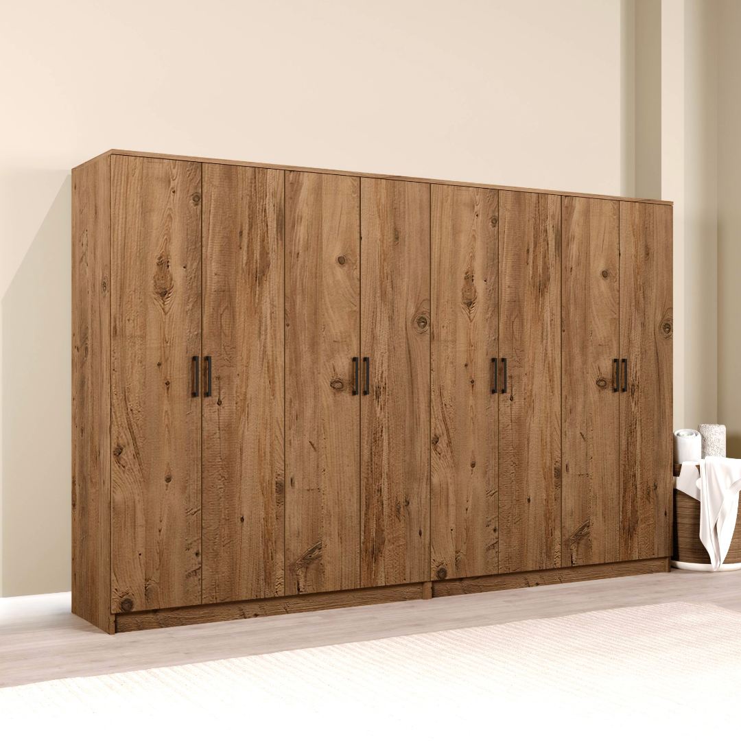 Dulap Hanah Home, PAL melaminat, 280 x 51.8 x 180 cm, atlantic pine, 350MWD1160 — imaginea 2