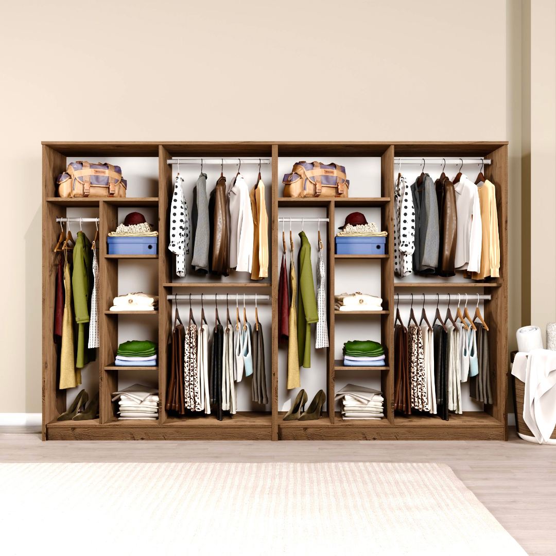 Dulap Hanah Home, PAL melaminat, 280 x 51.8 x 180 cm, atlantic pine, 350MWD1160 — imaginea 4