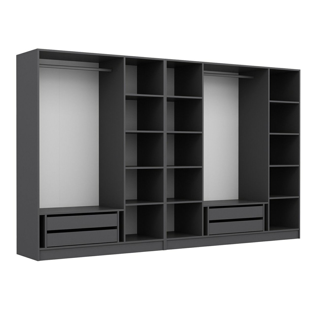 Dulap Hanah Home, PAL melaminat, 315 x 52 x 190 cm, antracit, 506MNR2615 — imaginea 2
