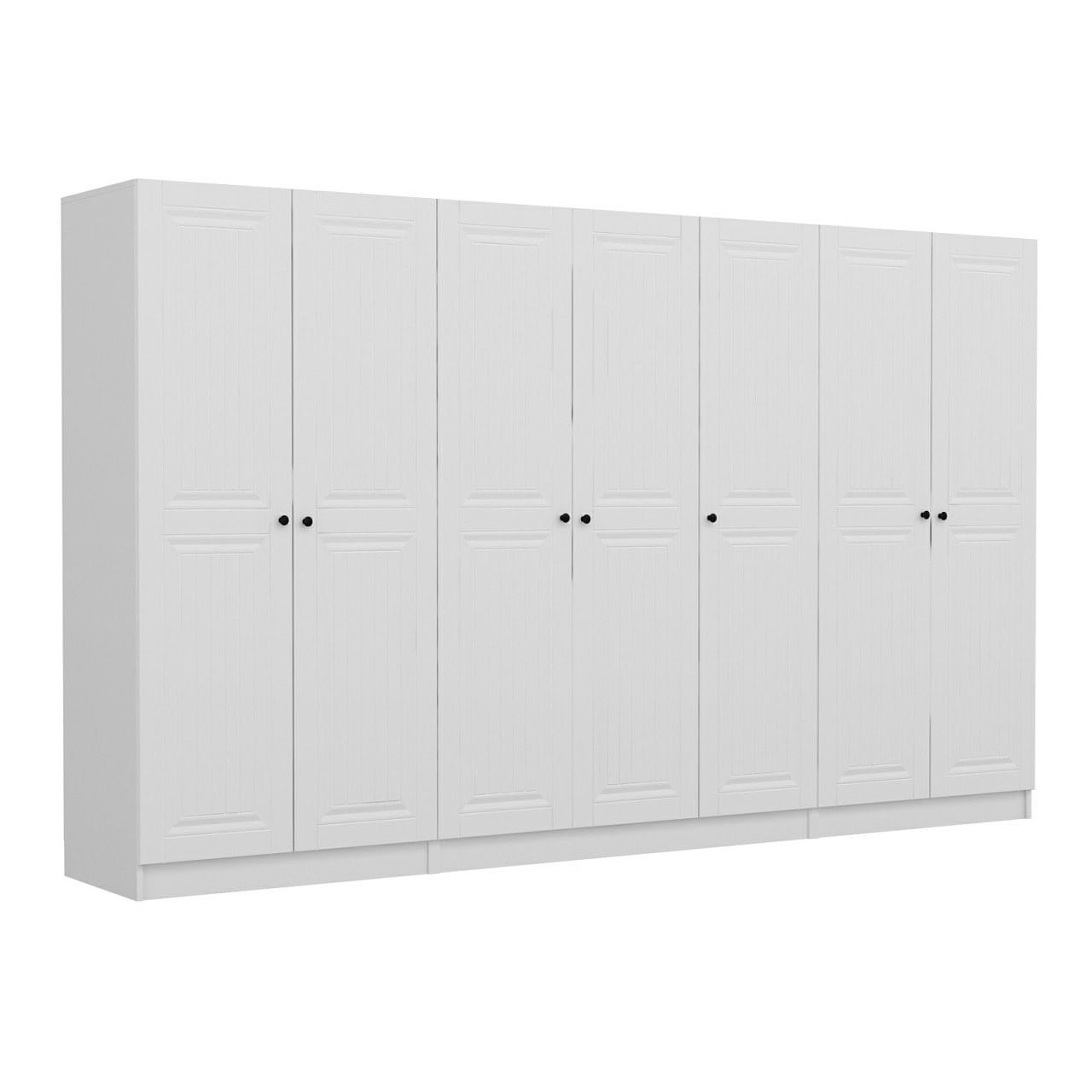 Dulap Hanah Home, PAL melaminat, 315 x 52 x 190 cm, alb, 506MNR2947 — imaginea 6