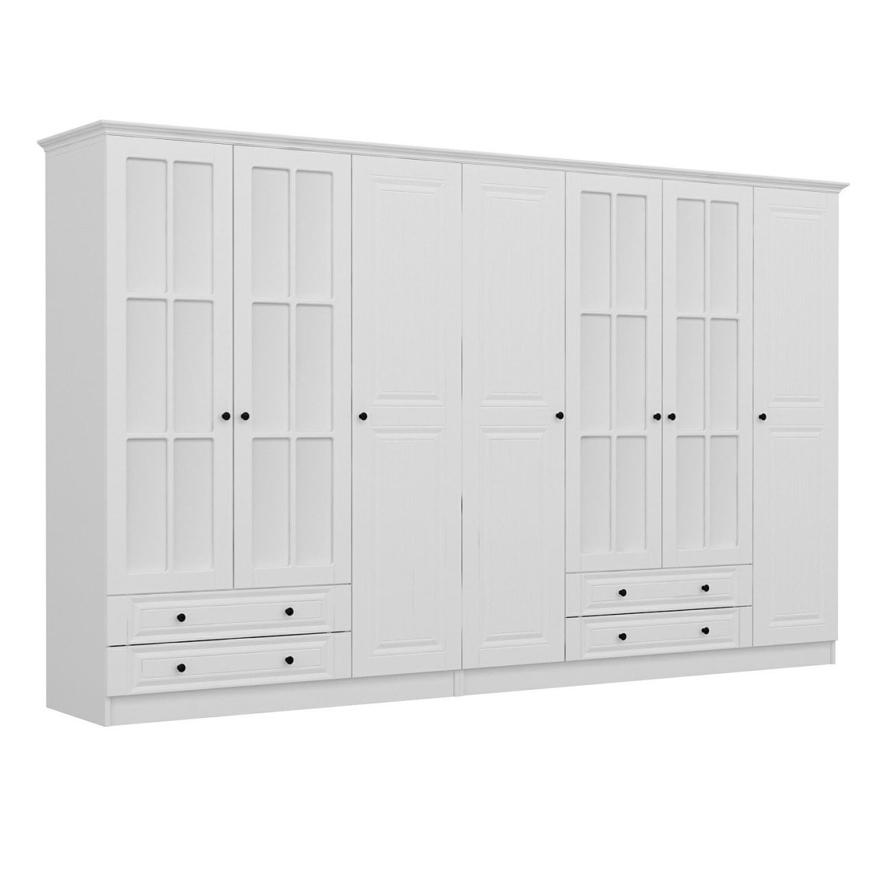 Dulap Hanah Home, PAL melaminat, 315 x 52 x 210 cm, alb, 506MNR3524 — imaginea 2