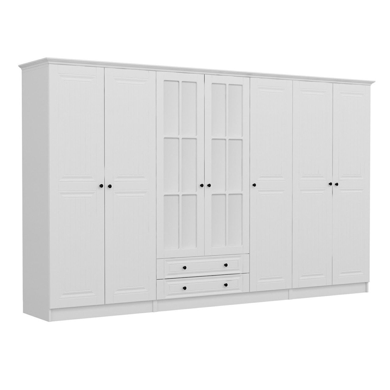 Dulap Hanah Home, PAL melaminat, 315 x 52 x 210 cm, alb, 506MNR3522 — imaginea 4